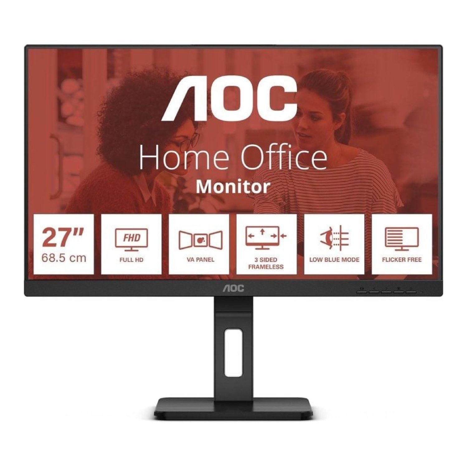 AOC 27E3QAF · Monitor 27" Full HD · Regulable en altura · Multimedia