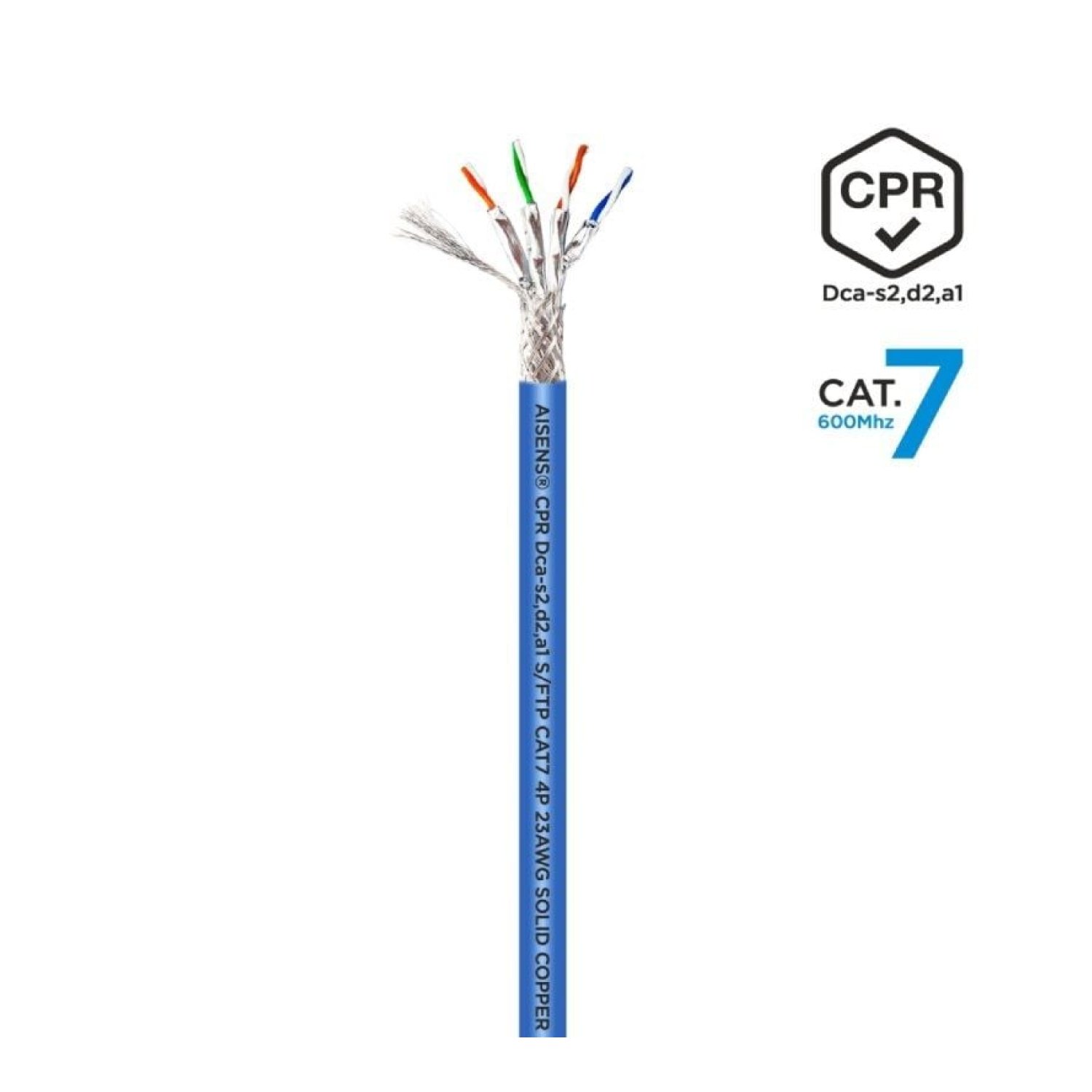 Aisens · Bobina Cable RJ45 SFTP Cat.7 · 100m · AWG23 · LSZH CPR · Azul