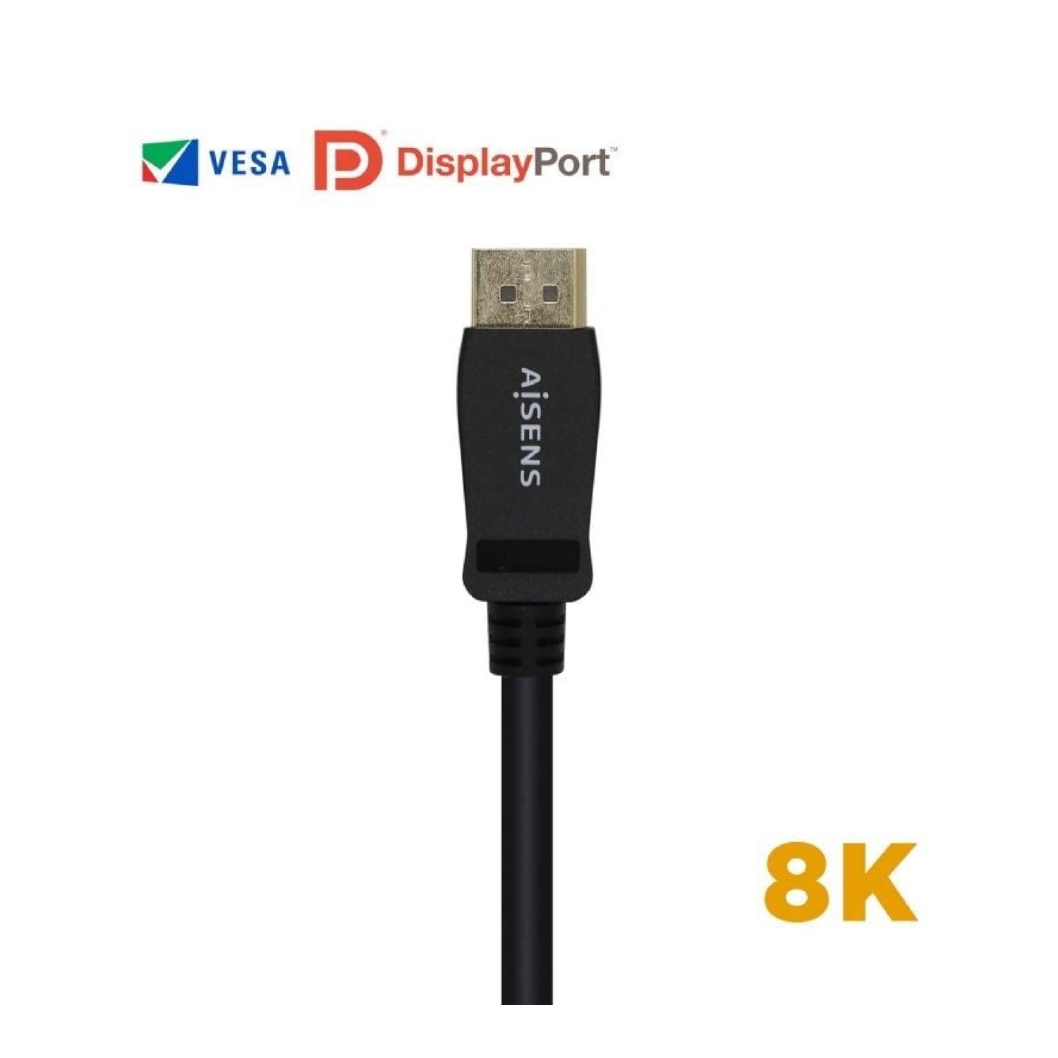 Aisens Cable DisplayPort 1.4 8K · DisplayPort Macho · 50cm · Certificado · Negro