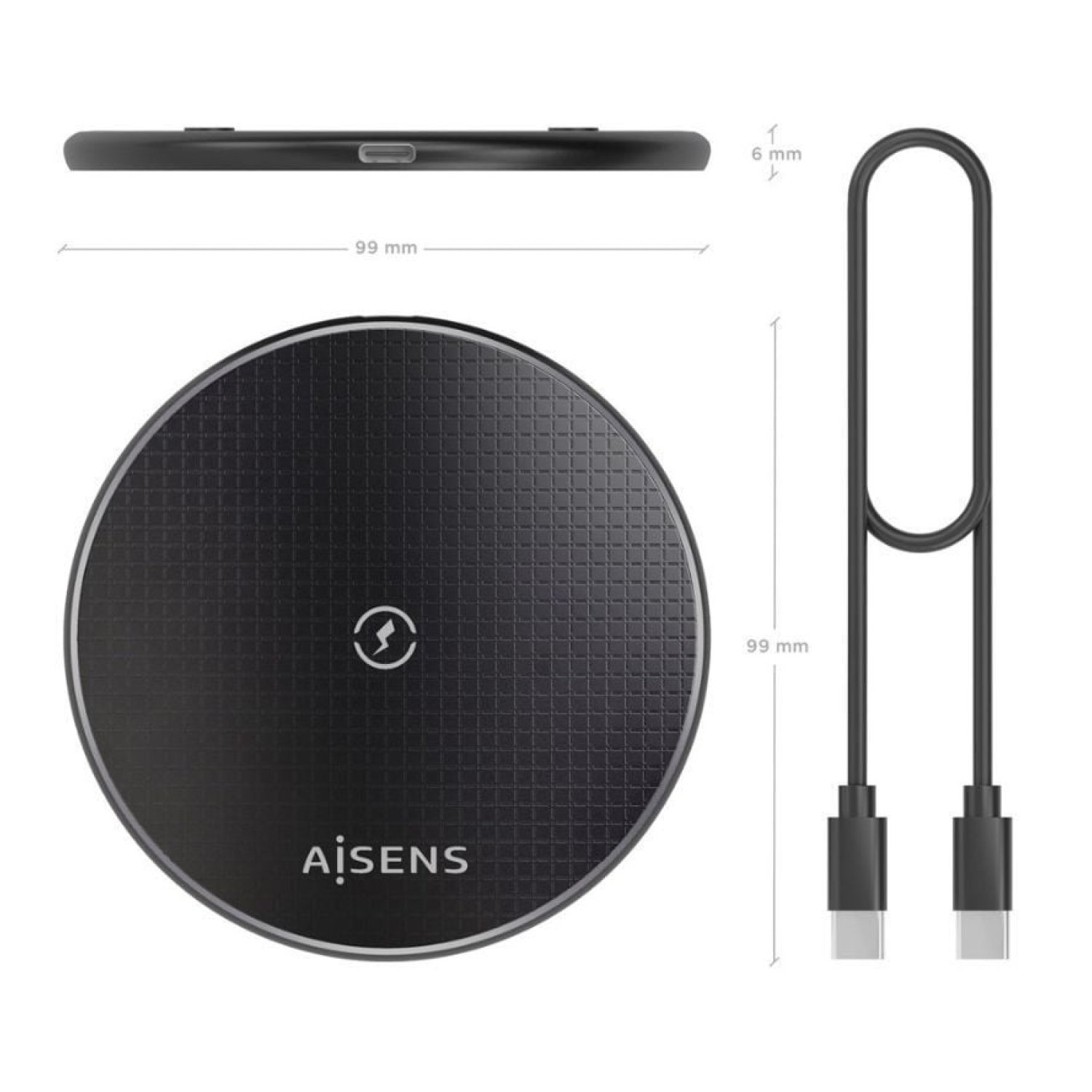 Aisens Base de Carga Inalámbrica · 15W · Negro