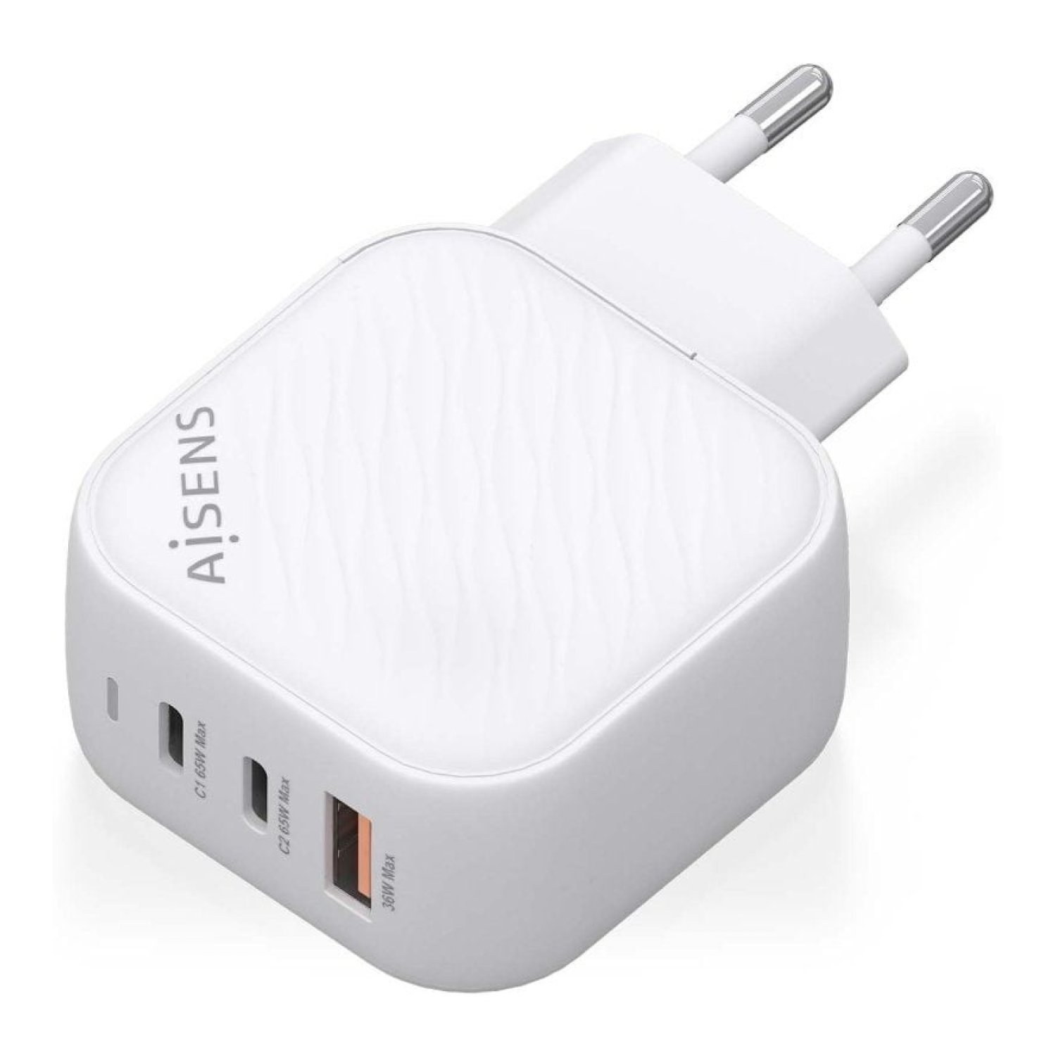 Aisens Cargador GaN 65W · 2xUSB-C · 1xUSB · Carga Rápida