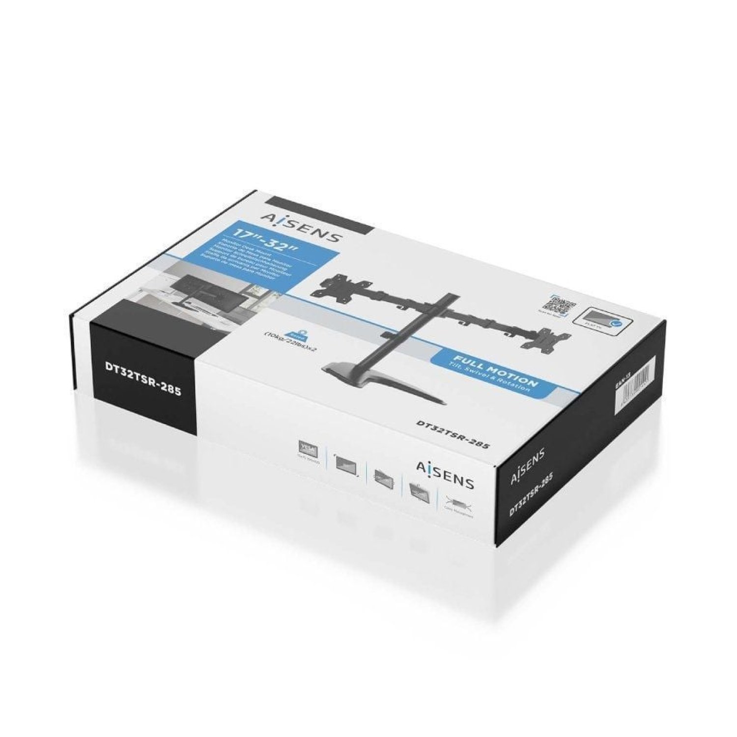 Aisens · Soporte Sobremesa 2 Monitores · Giratorio e Inclinable · hasta 10kg