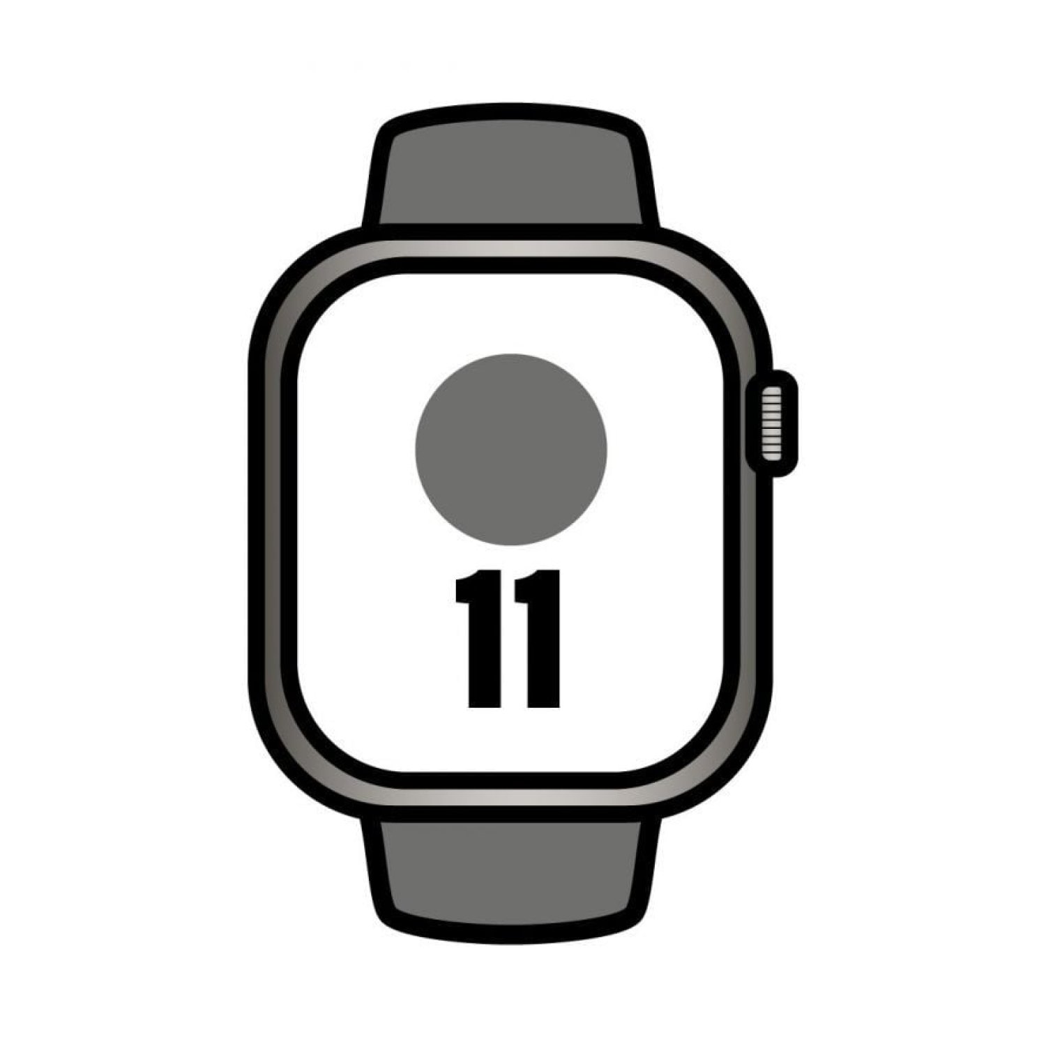 Apple Watch Series 11 · 46mm · GPS + Cellular · Titanio Natural · Correa Deportiva Gris