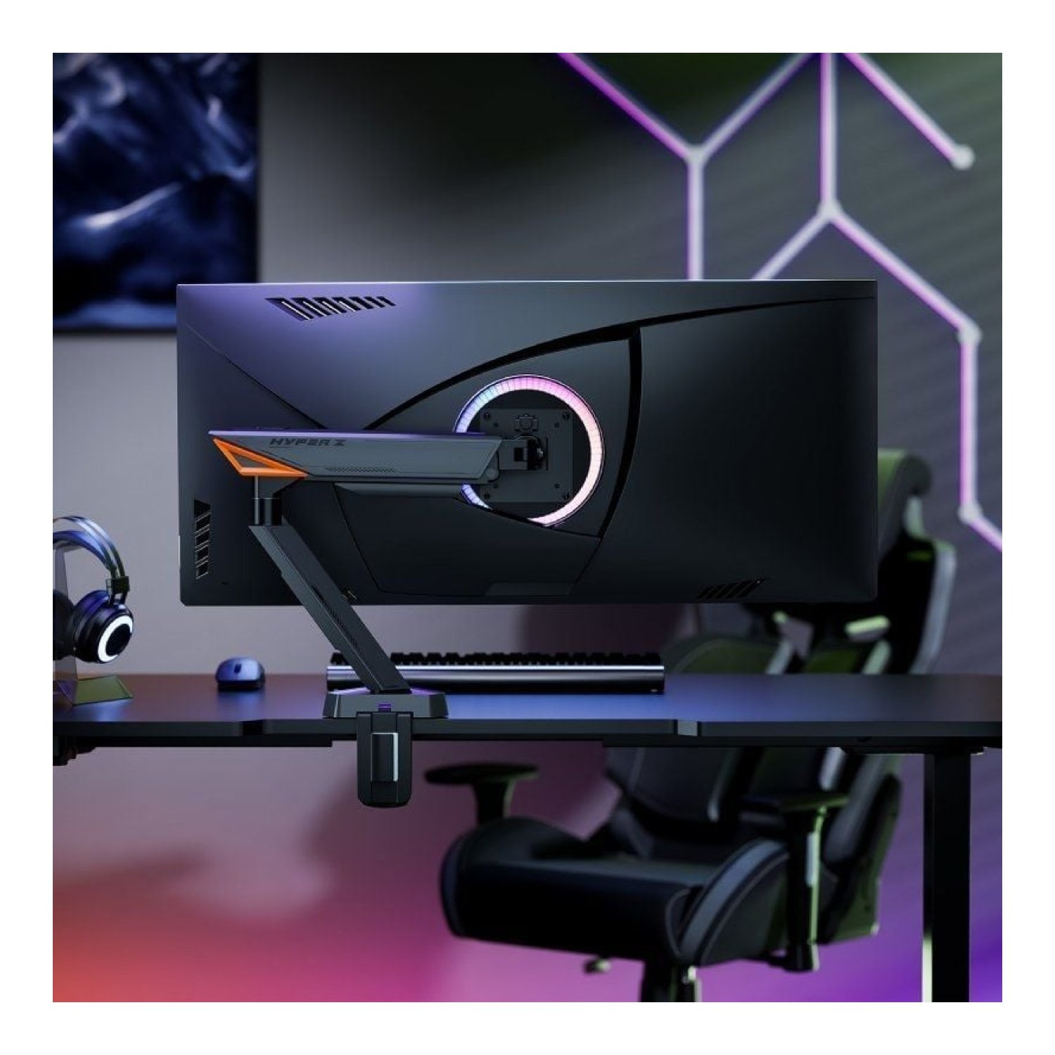 Aisens DT49TSRRGB · Soporte Gaming Giratorio · Hasta 16kg · RGB · Inclinable