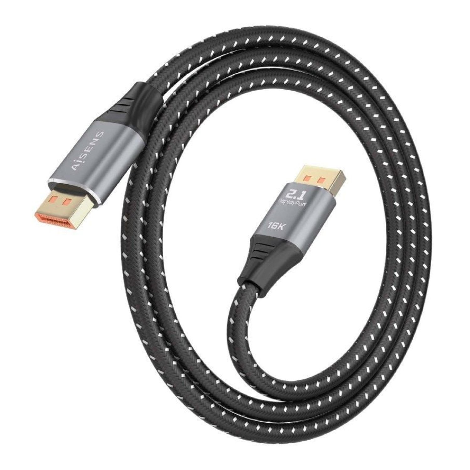 Aisens Cable DisplayPort 2.1 · 16K · 80Gbps · 1m · Negro