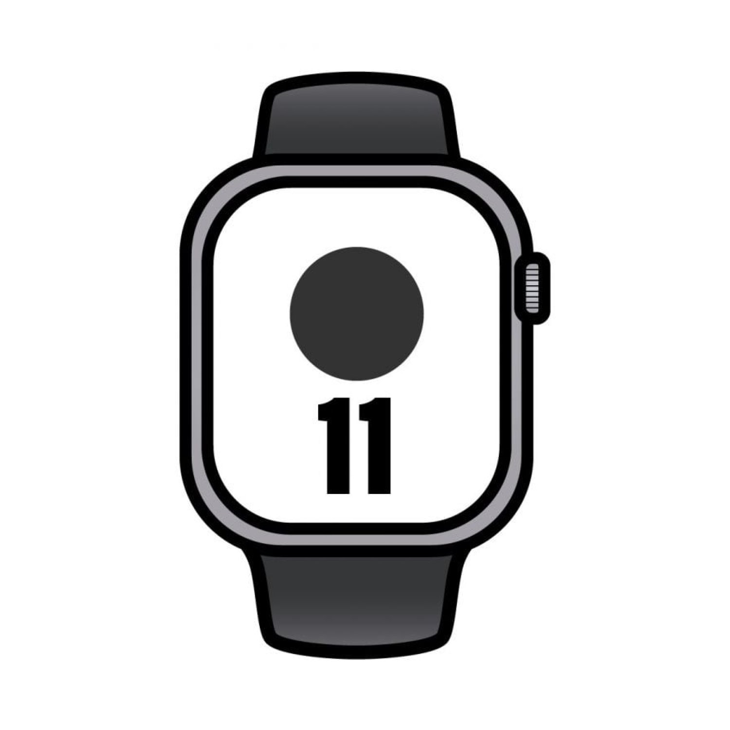 Apple Watch Series 11 · GPS · 42mm · Gris Espacial · Correa Deportiva Negra M/L