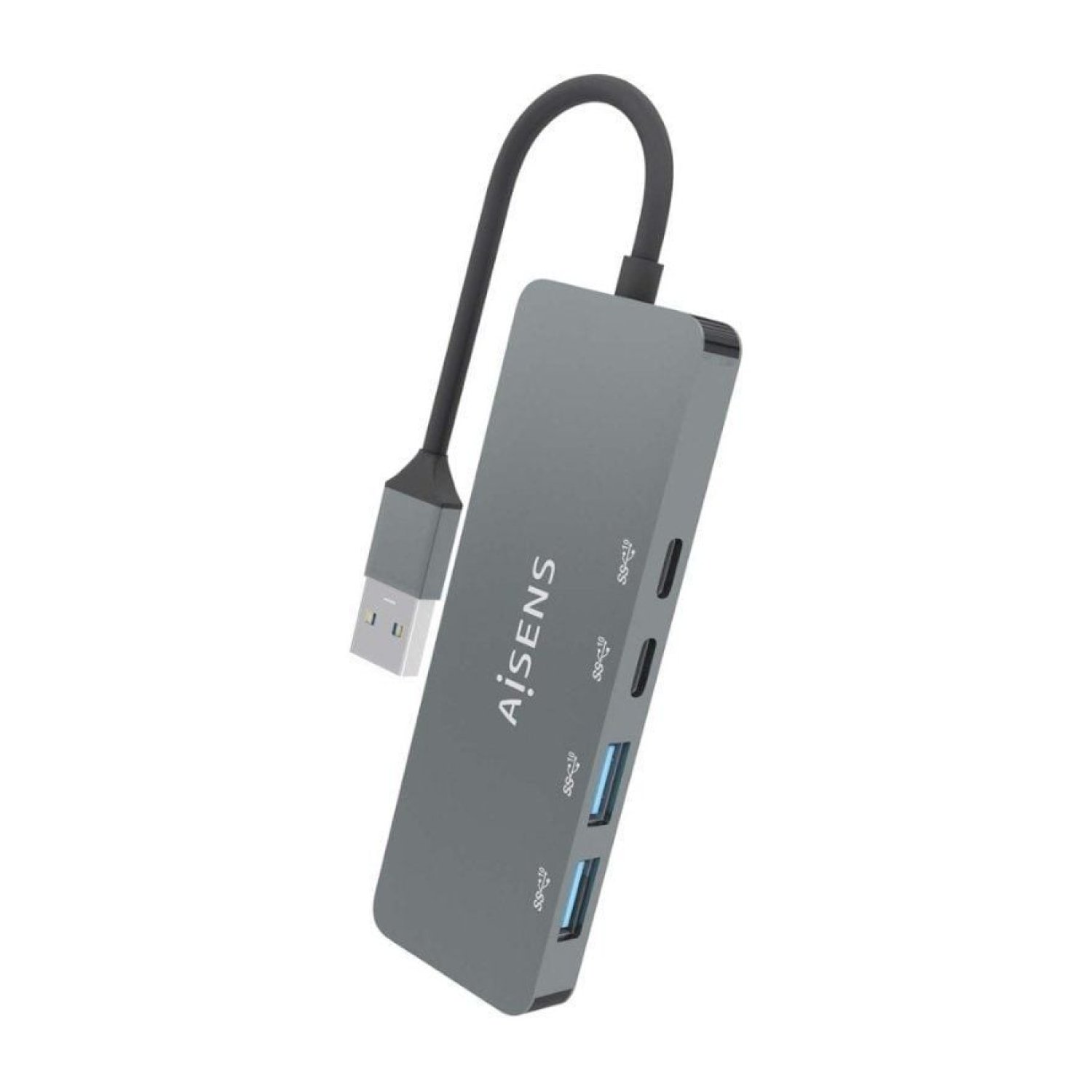 Aisens Hub USB 3.2 · 2 USB + 2 USB Tipo-C · Gris