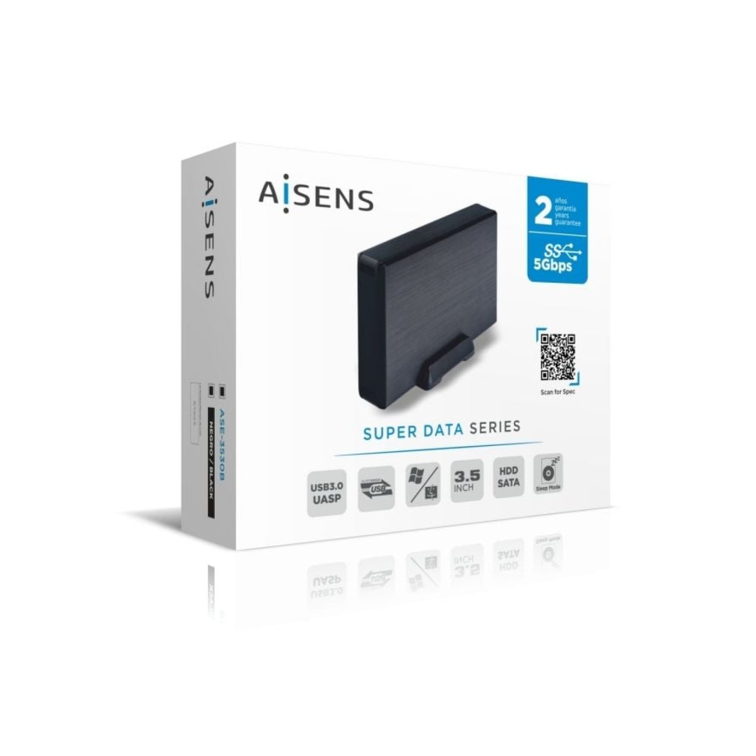 Aisens ASE-3530B · Caja Externa Disco Duro 3,5" · USB 3.1