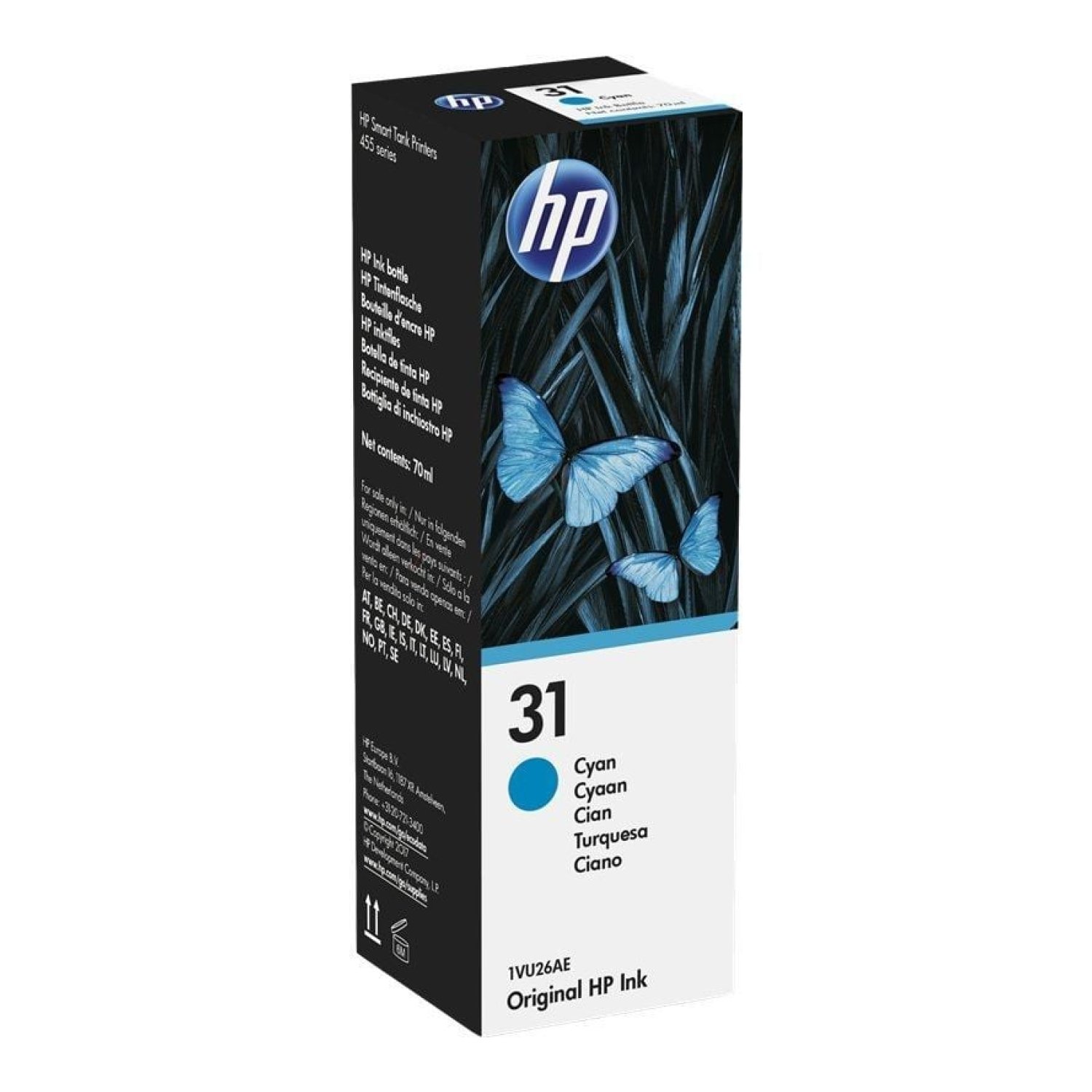 HP · Botella de Tinta Original Nº31 · Cian