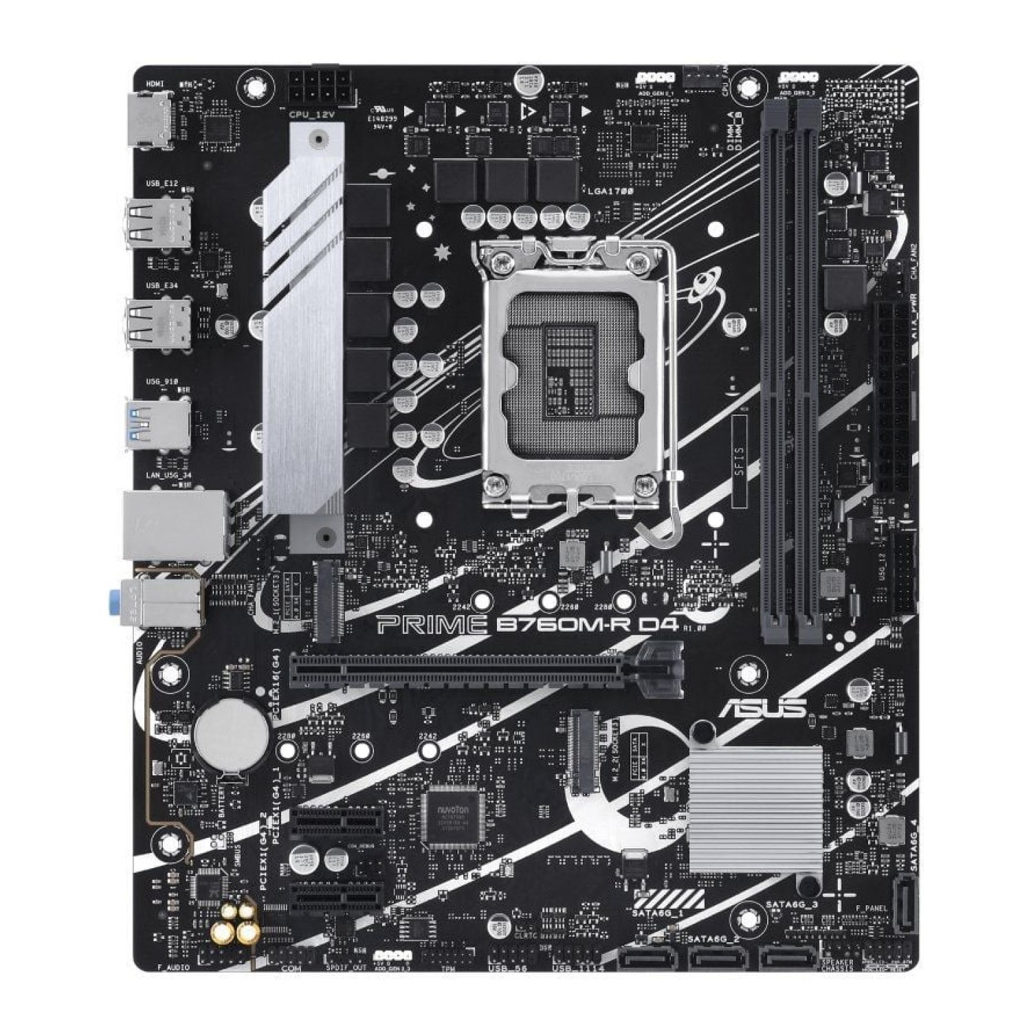 Asus Prime B760M-R D4 · Socket 1700 · DDR4 · PCIe 4.0 · Micro ATX