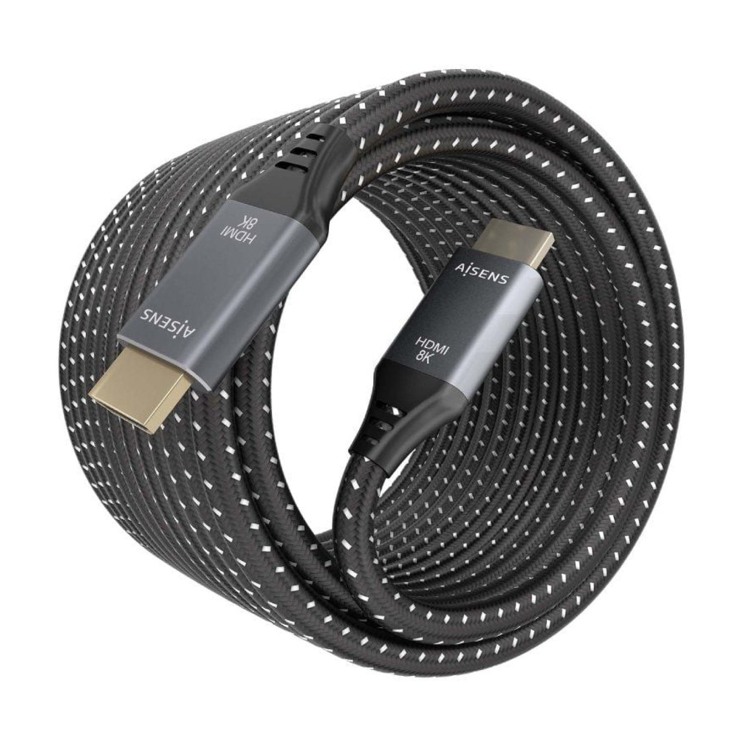 Aisens Cable HDMI 2.1 8K · 10m · Macho a Macho · Gris y Negro