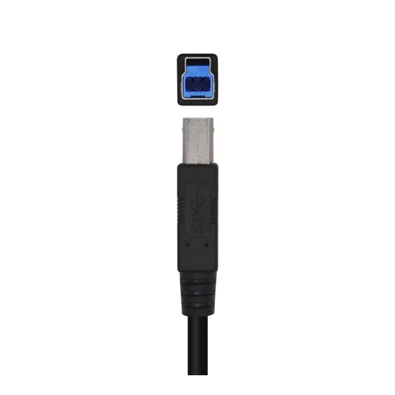 Cable USB 3.0 Impresora Aisens A105-0444/ USB Tipo-B Macho - USB Macho/ 5Gbps/ 2m/ Negro