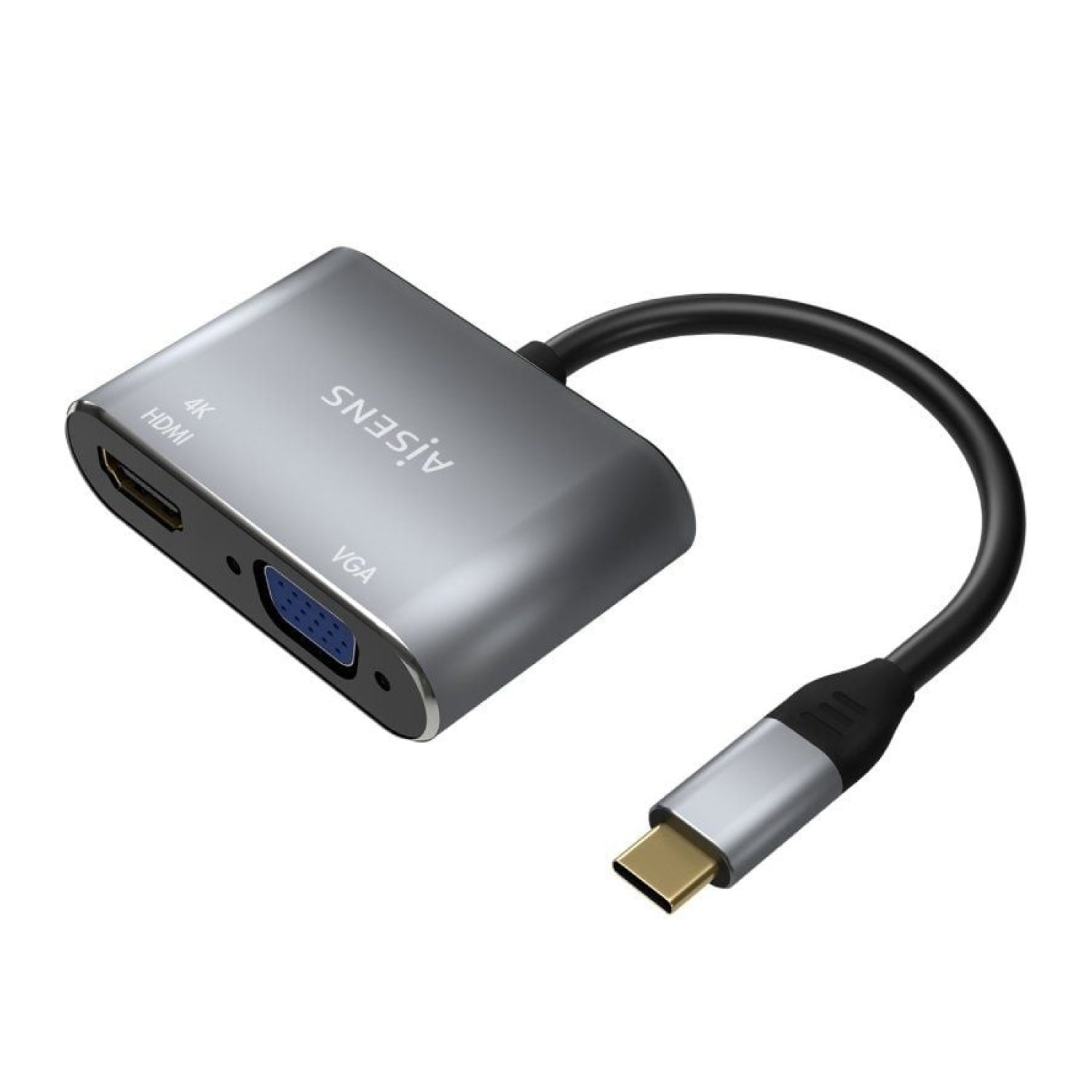 Aisens Conversor HDMI · VGA · USB-C · 15cm · Gris