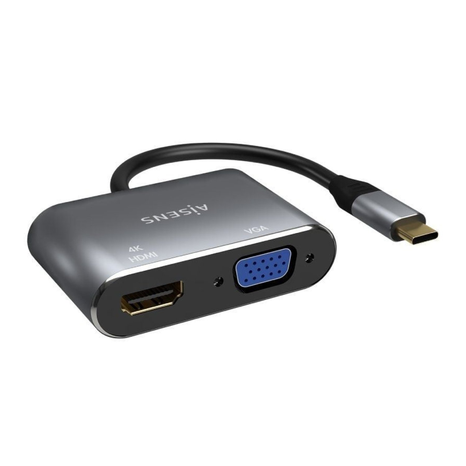 Aisens Conversor HDMI · VGA · USB-C · 15cm · Gris
