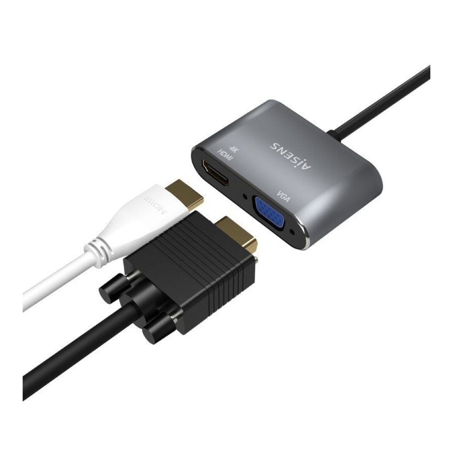 Aisens Conversor HDMI · VGA · USB-C · 15cm · Gris