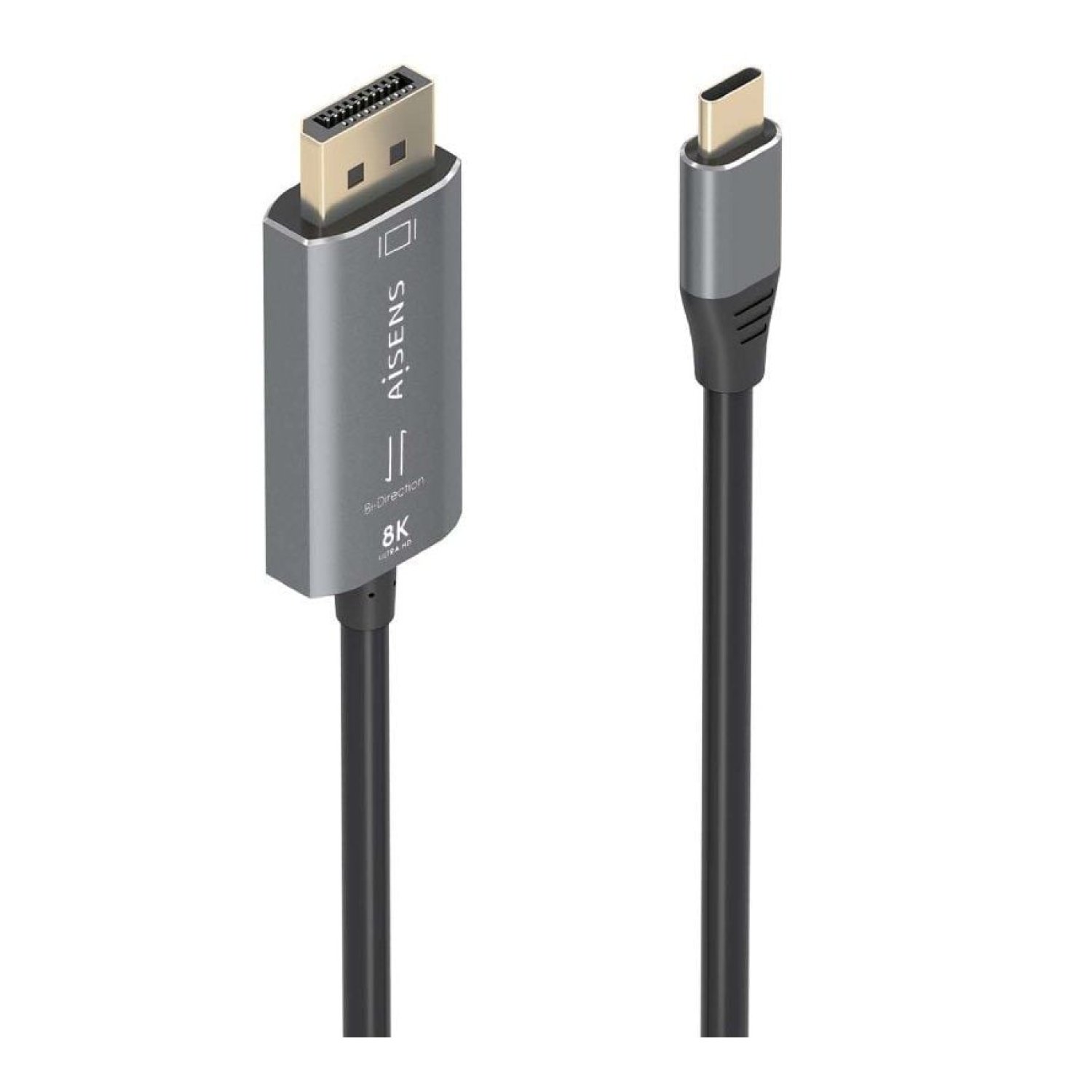 Aisens Cable Conversor · USB Tipo-C a DisplayPort · 1,8m · Negro