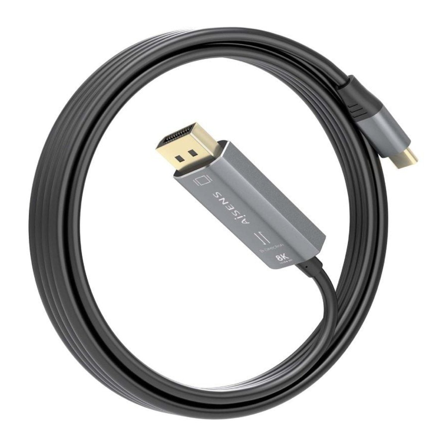 Aisens Cable Conversor · USB Tipo-C a DisplayPort · 1,8m · Negro