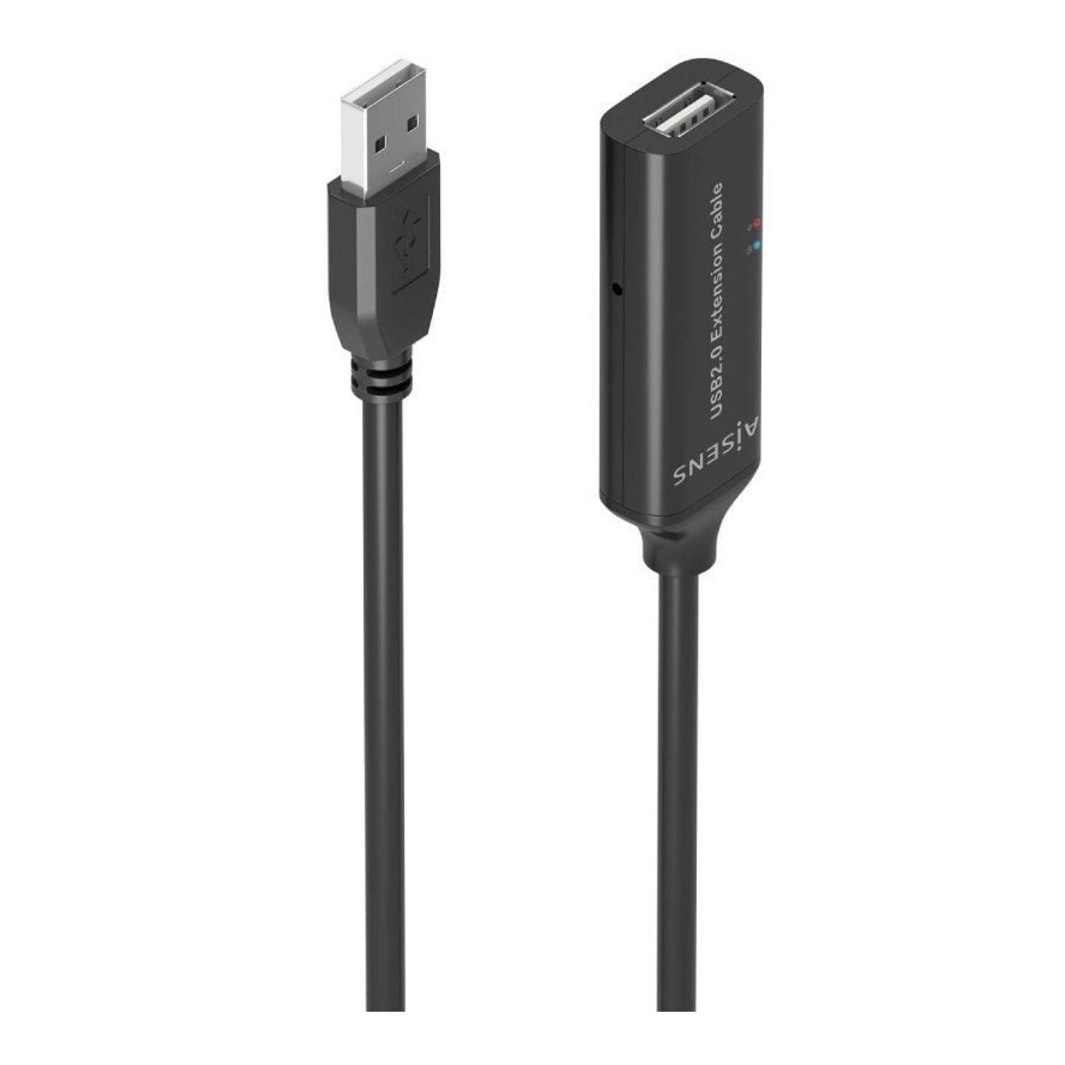 Aisens · Cable Alargador USB 2.0 · USB Macho-Hembra · 5m · Negro