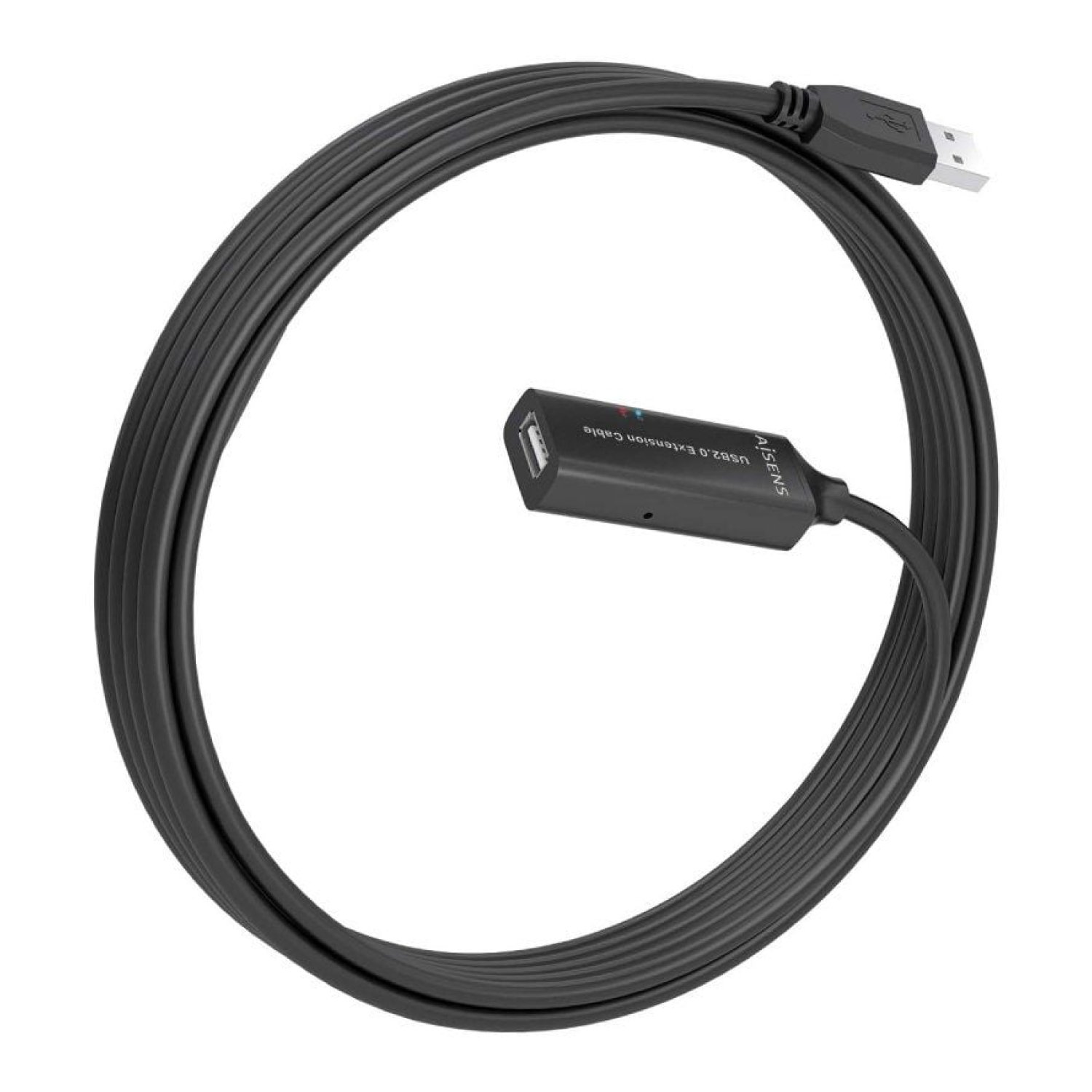 Aisens · Cable Alargador USB 2.0 · USB Macho-Hembra · 5m · Negro