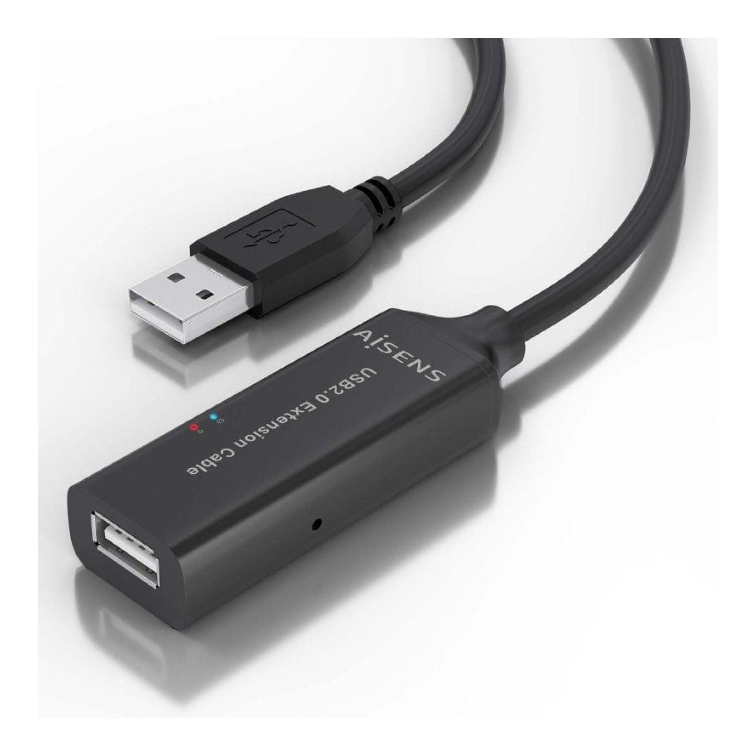 Aisens · Cable Alargador USB 2.0 · USB Macho-Hembra · 5m · Negro