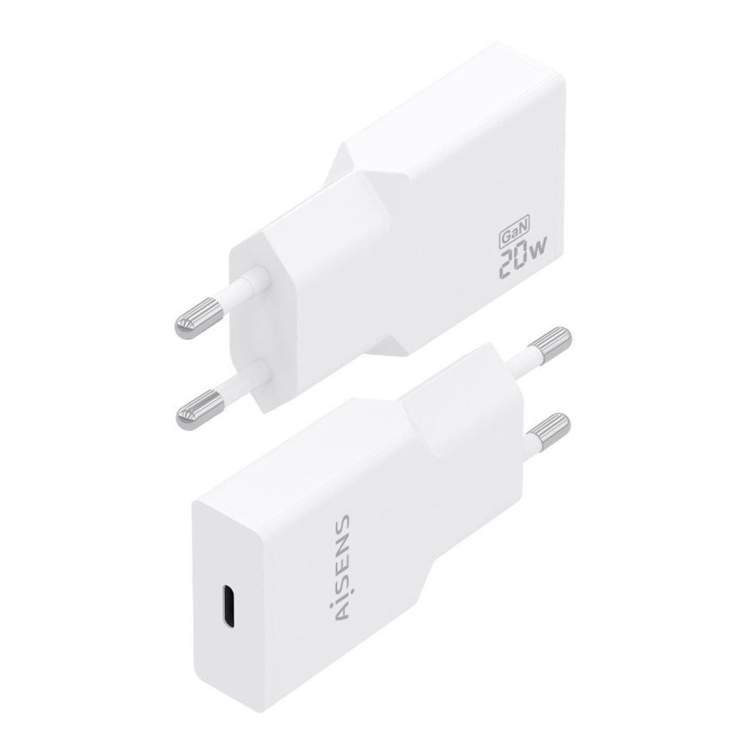 Aisens · Cargador GaN Pared · 20W · USB-C · Blanco