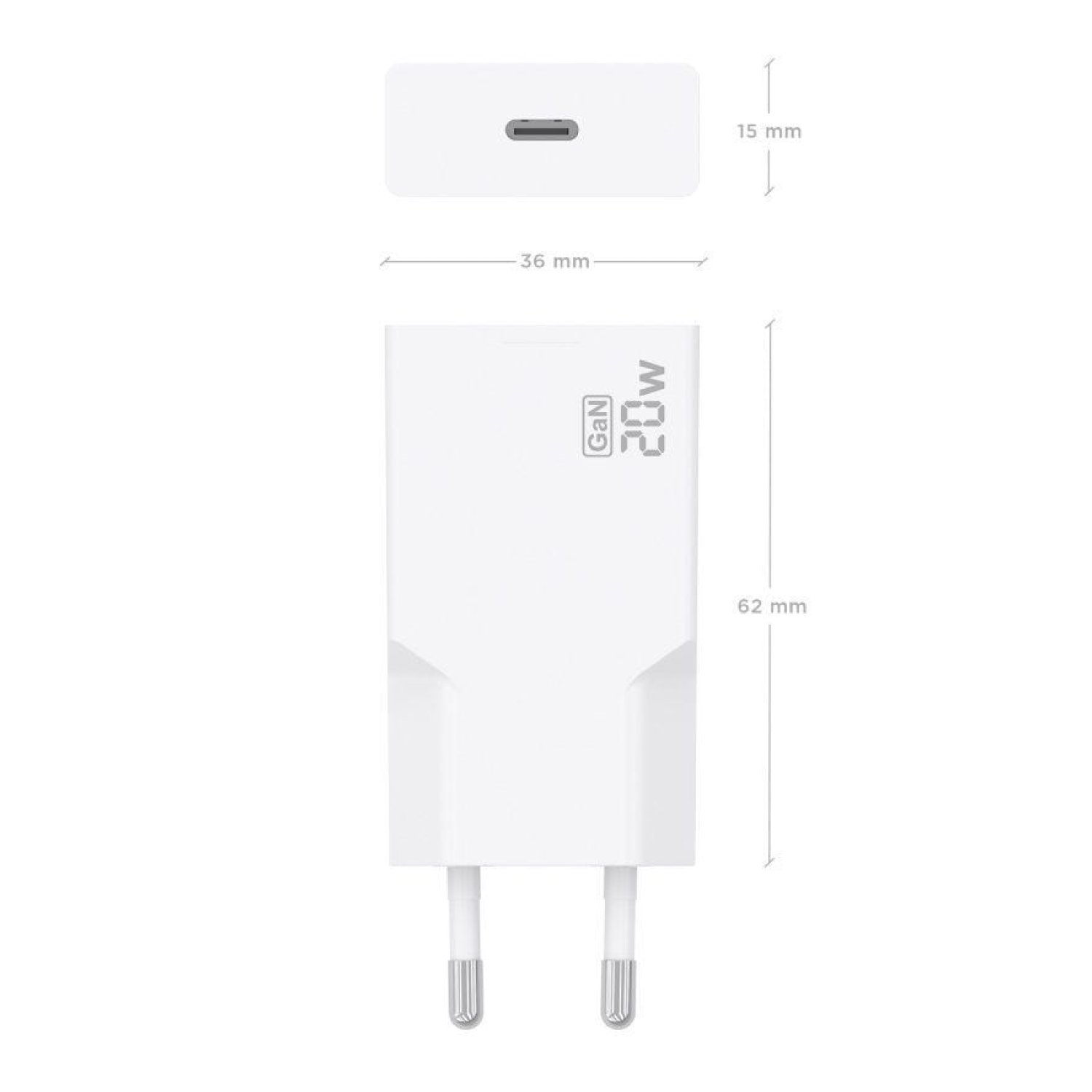 Aisens · Cargador GaN Pared · 20W · USB-C · Blanco