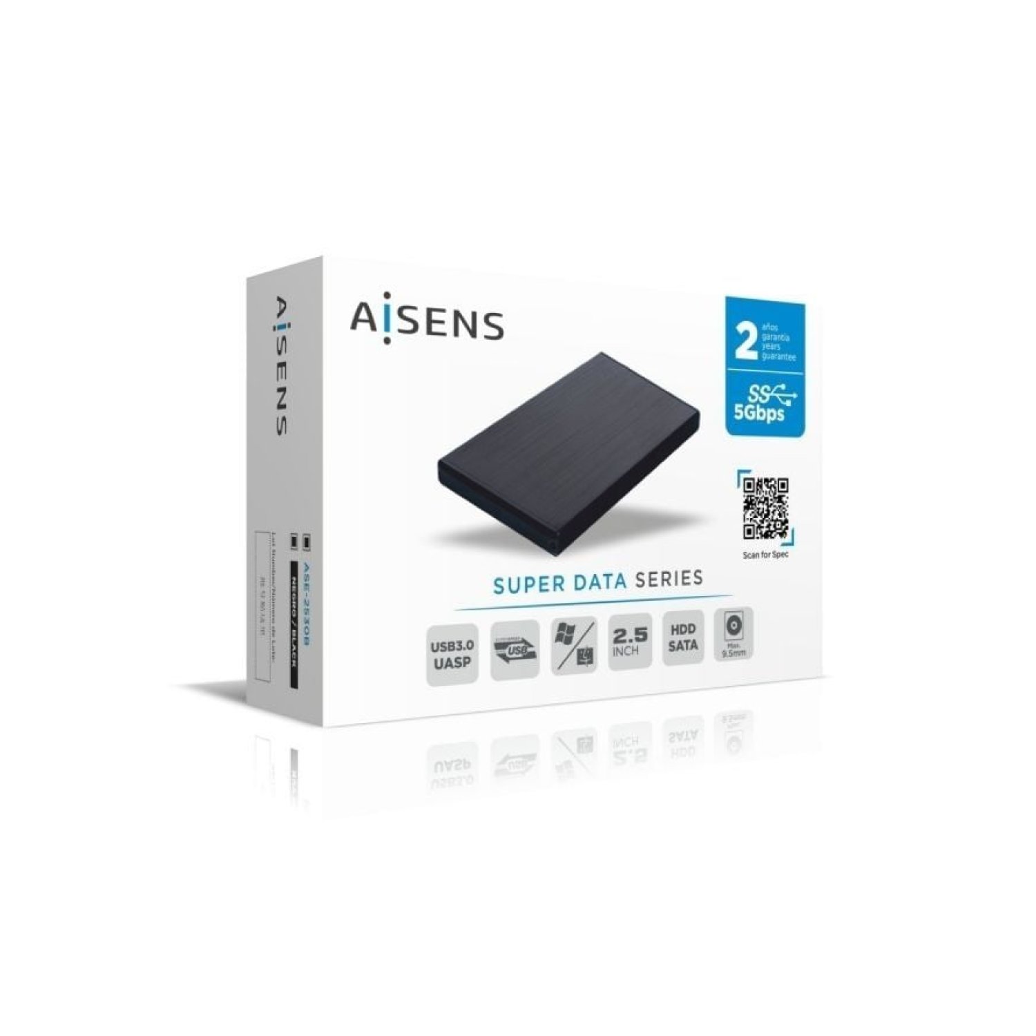 Aisens ASE-2530B · Caja Externa 2,5" · USB 3.1 · Aluminio