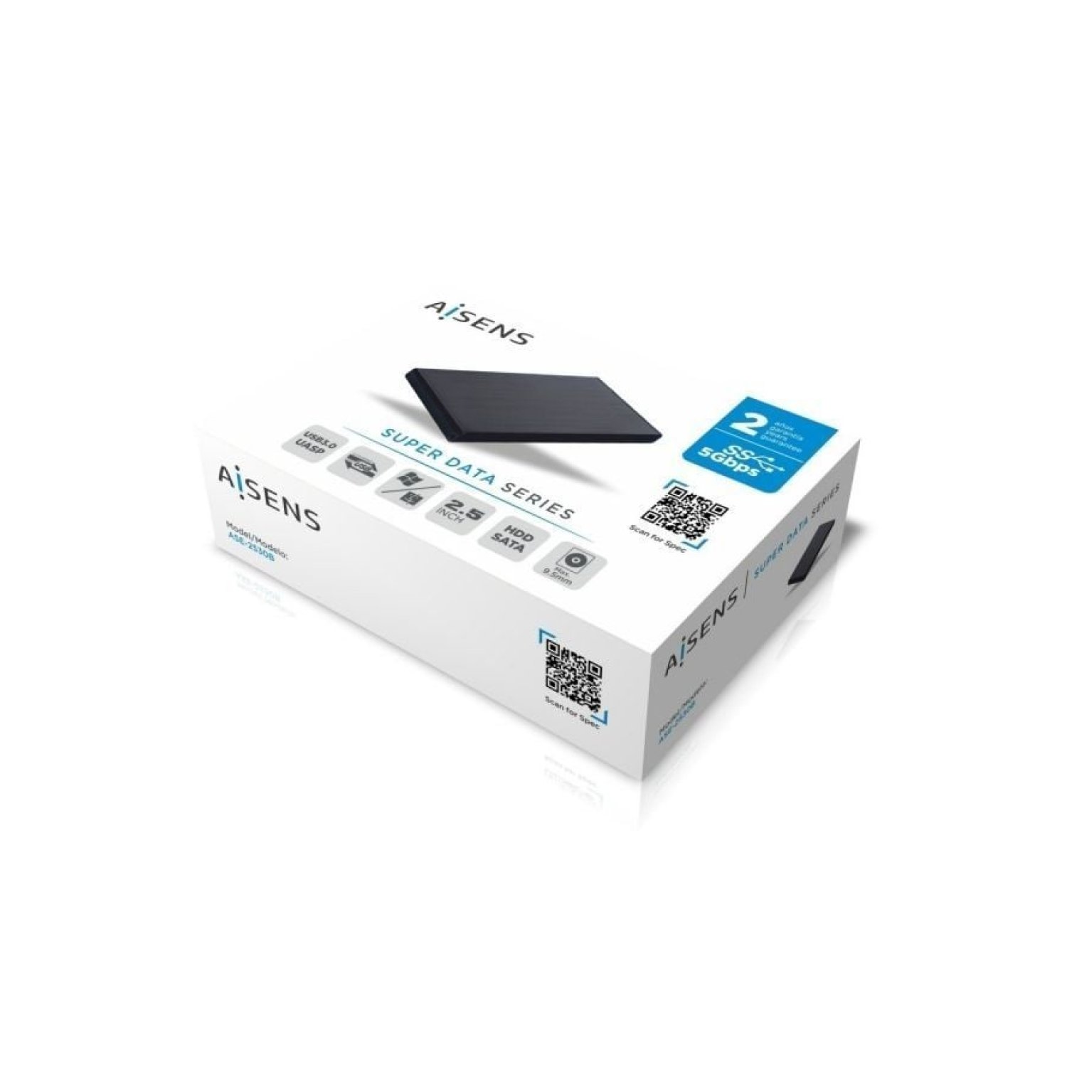 Aisens ASE-2530B · Caja Externa 2,5" · USB 3.1 · Aluminio