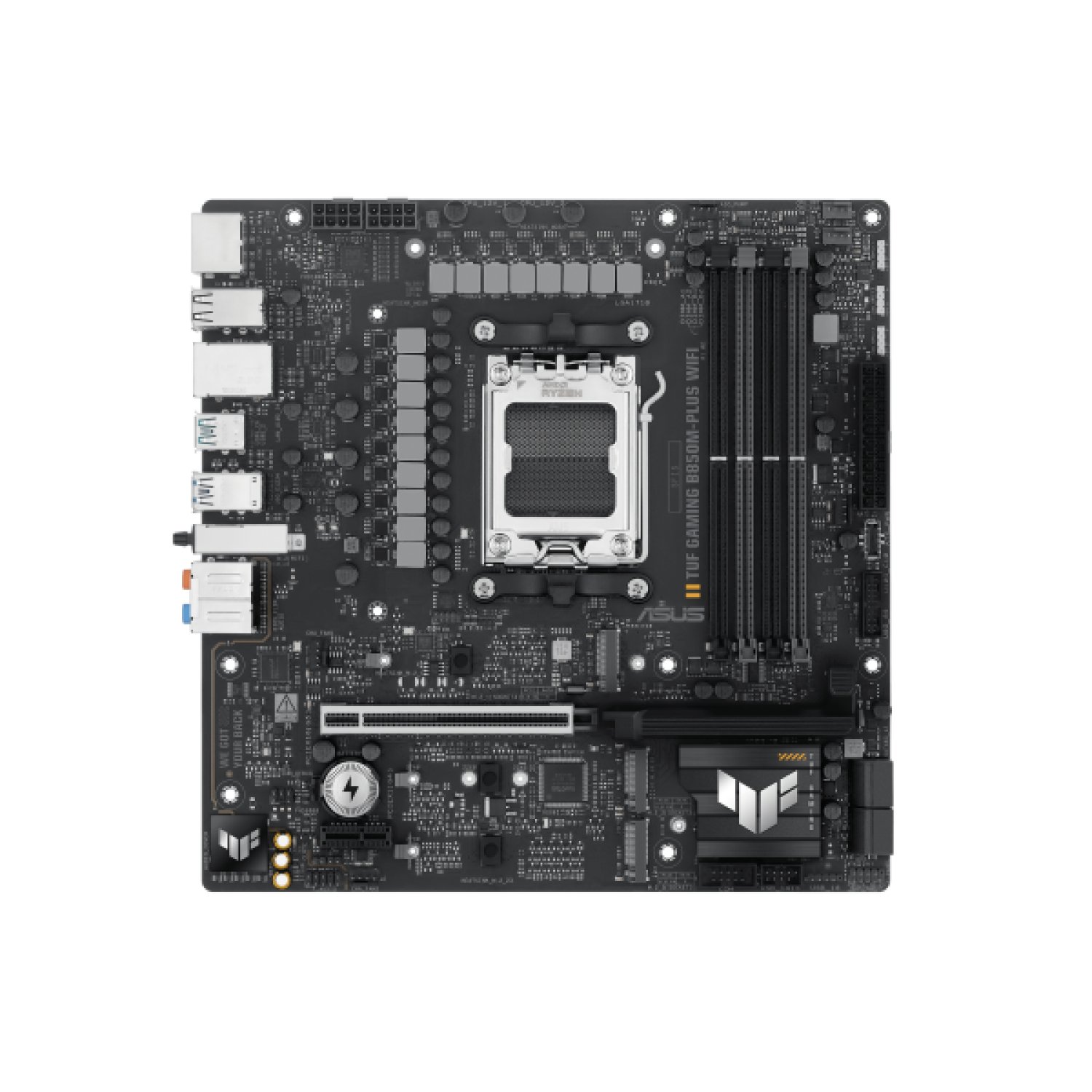 Asus TUF Gaming B850M-PLUS WiFi · Socket AM5 · DDR5 · PCIe 5.0 · Micro ATX