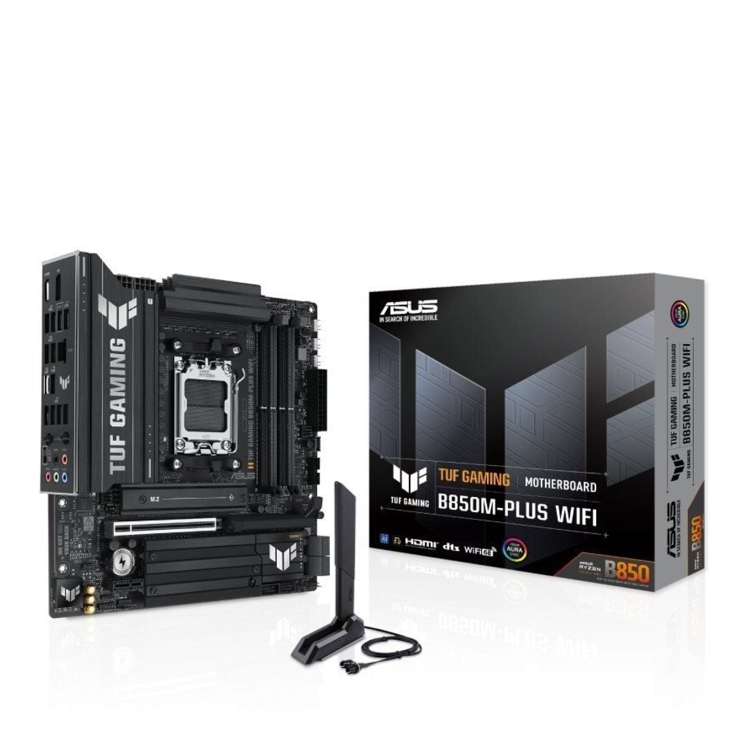 Asus TUF Gaming B850M-PLUS WiFi · Socket AM5 · DDR5 · PCIe 5.0 · Micro ATX
