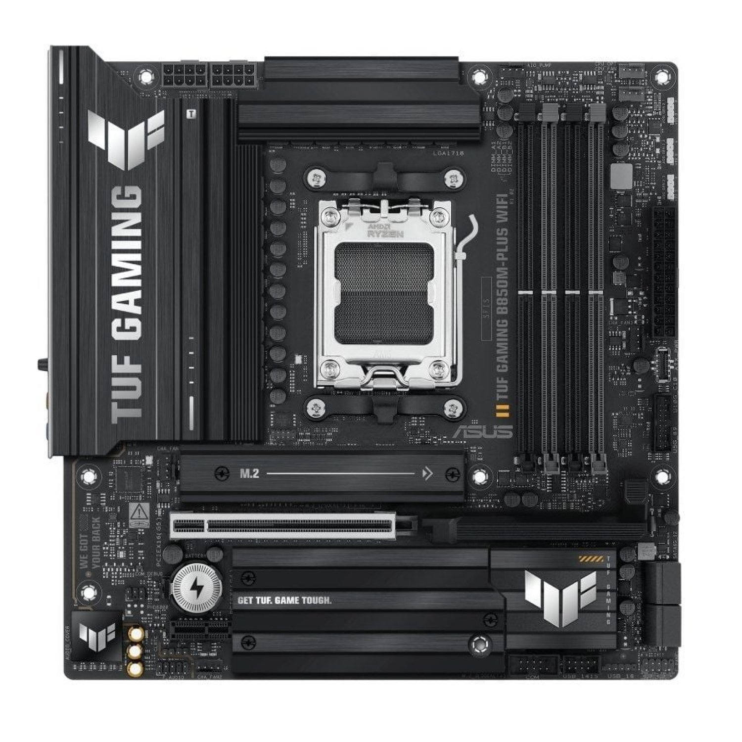 Asus TUF Gaming B850M-PLUS WiFi · Socket AM5 · DDR5 · PCIe 5.0 · Micro ATX