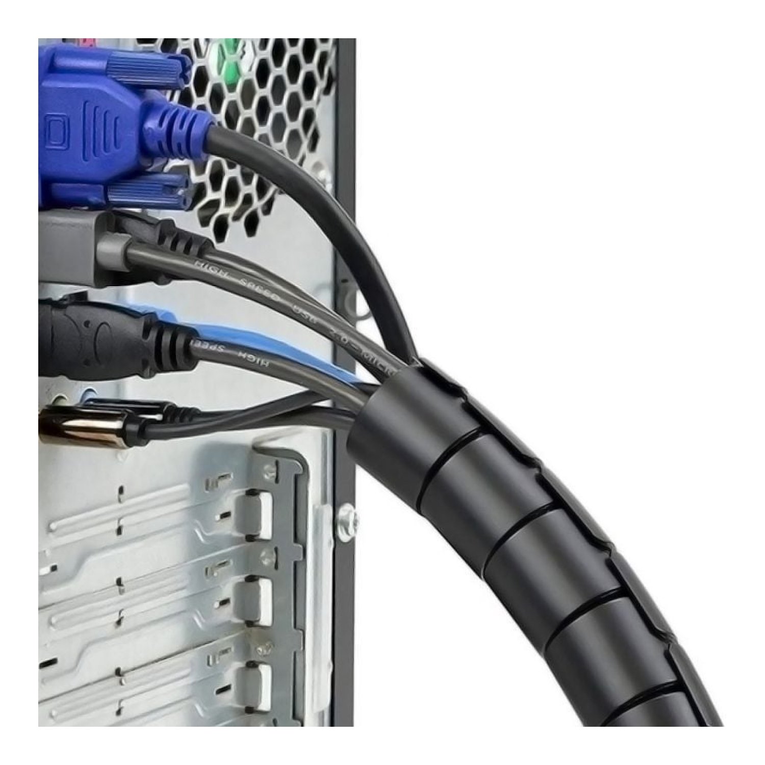 Aisens · Organizador de Cables en Espiral · 1m · Negro