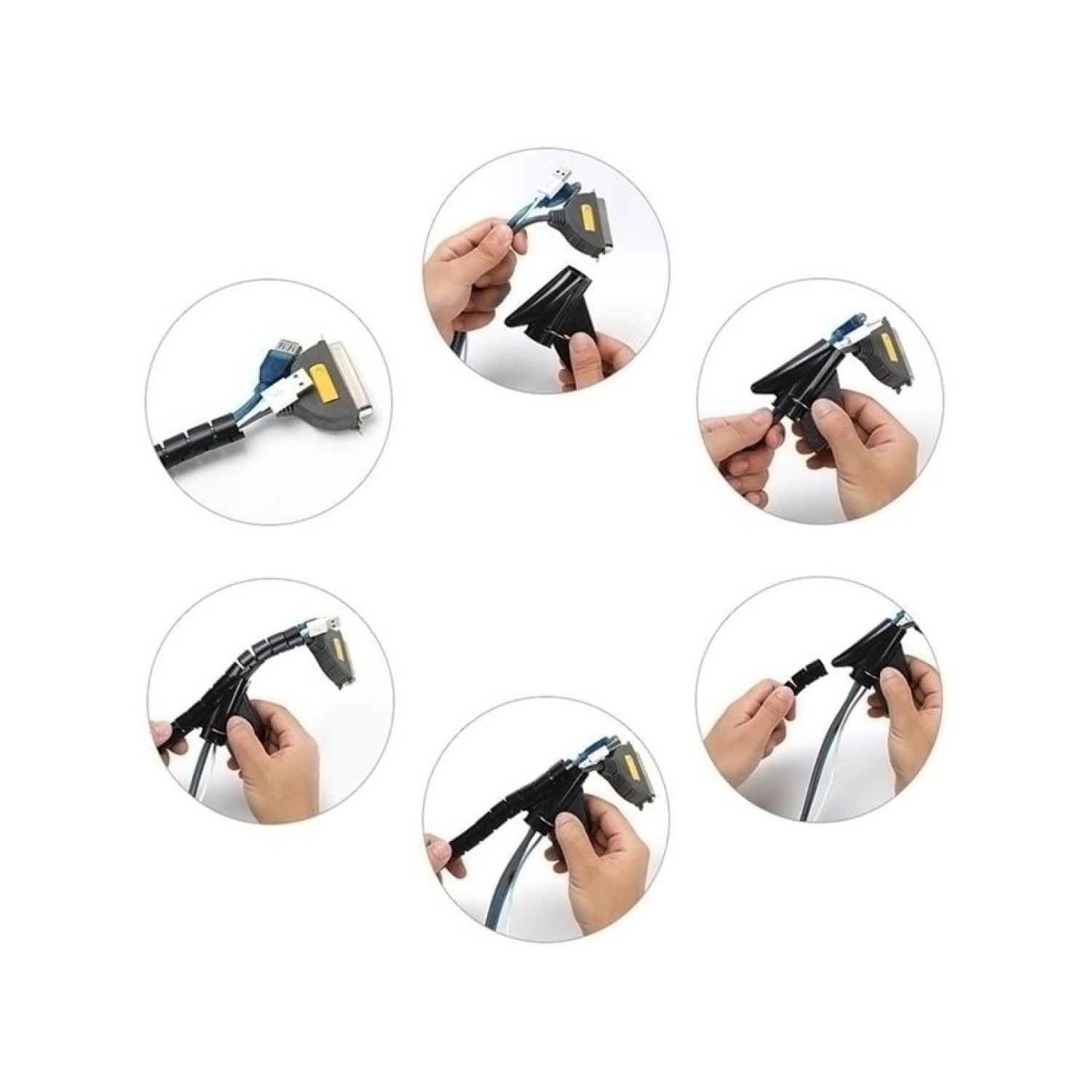 Aisens · Organizador de Cables en Espiral · 1m · Negro