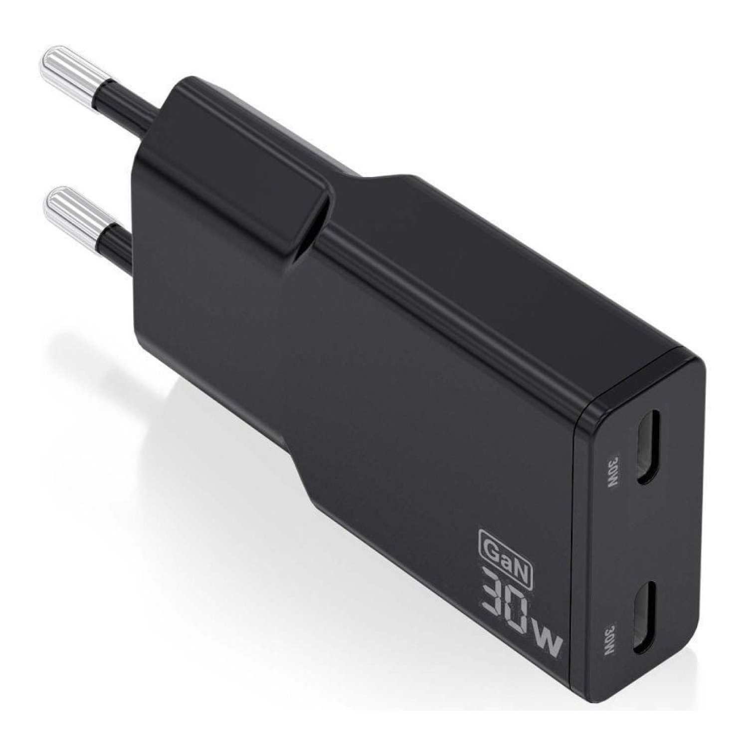 Aisens · Cargador GaN de Pared · 2x USB-C · 30W · Negro