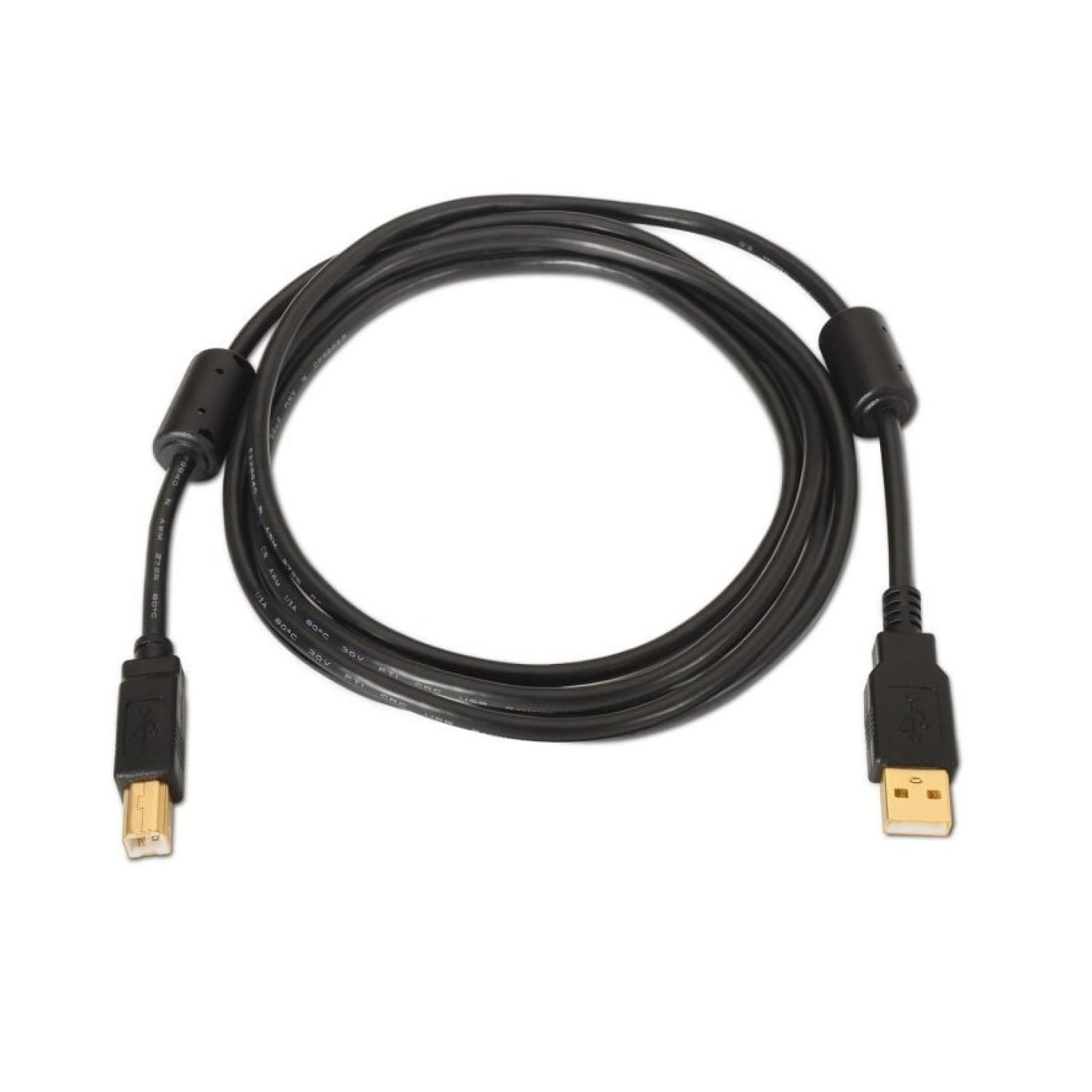 Aisens Cable USB 2.0 · USB Tipo-B a USB-A · 3m · Negro