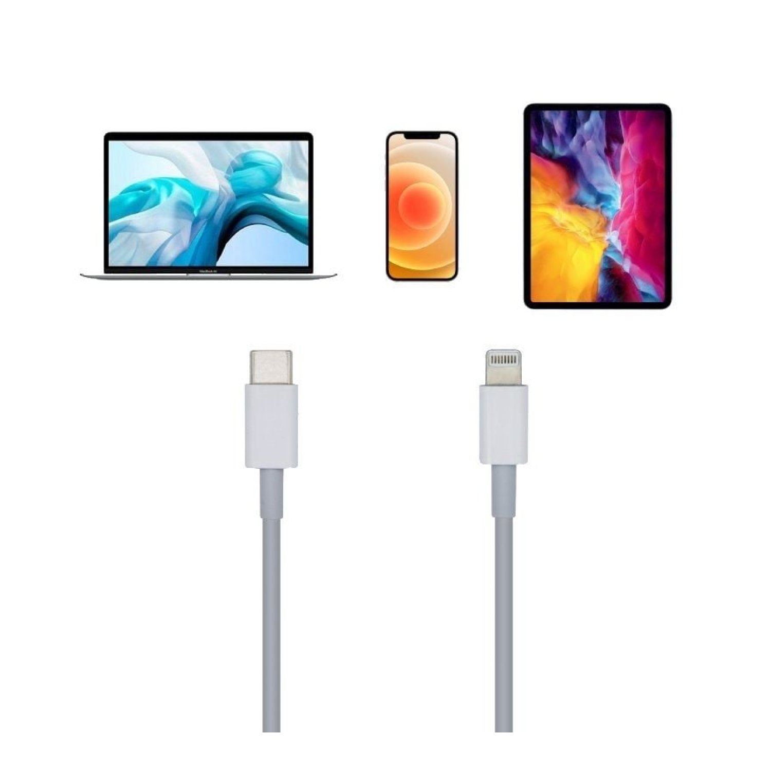 Aisens · Cable USB 2.0 · Lightning a USB-C · 480Mbps · 20cm · Blanco
