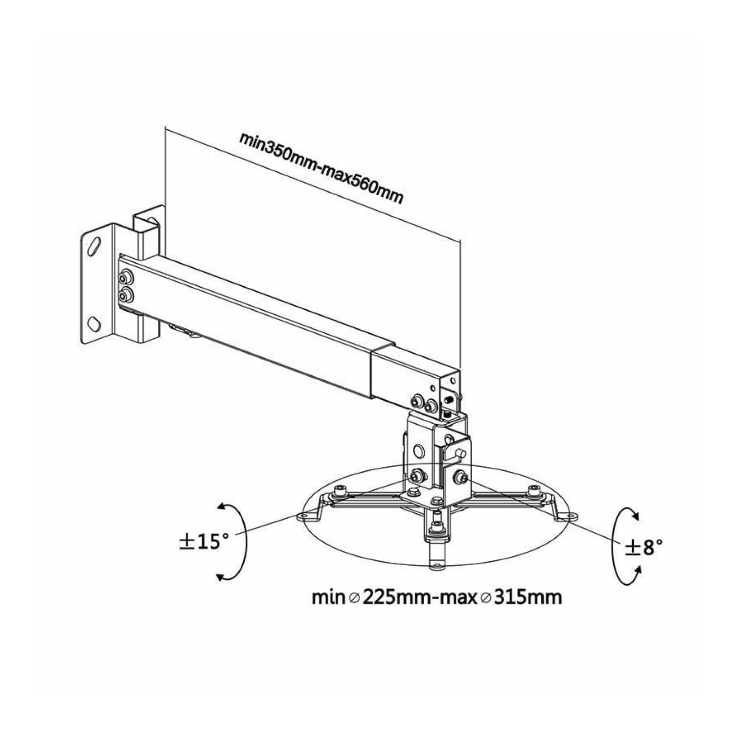Aisens Soporte Proyector CWP01TSE · Techo/Pared · Inclinable · Hasta 20kg