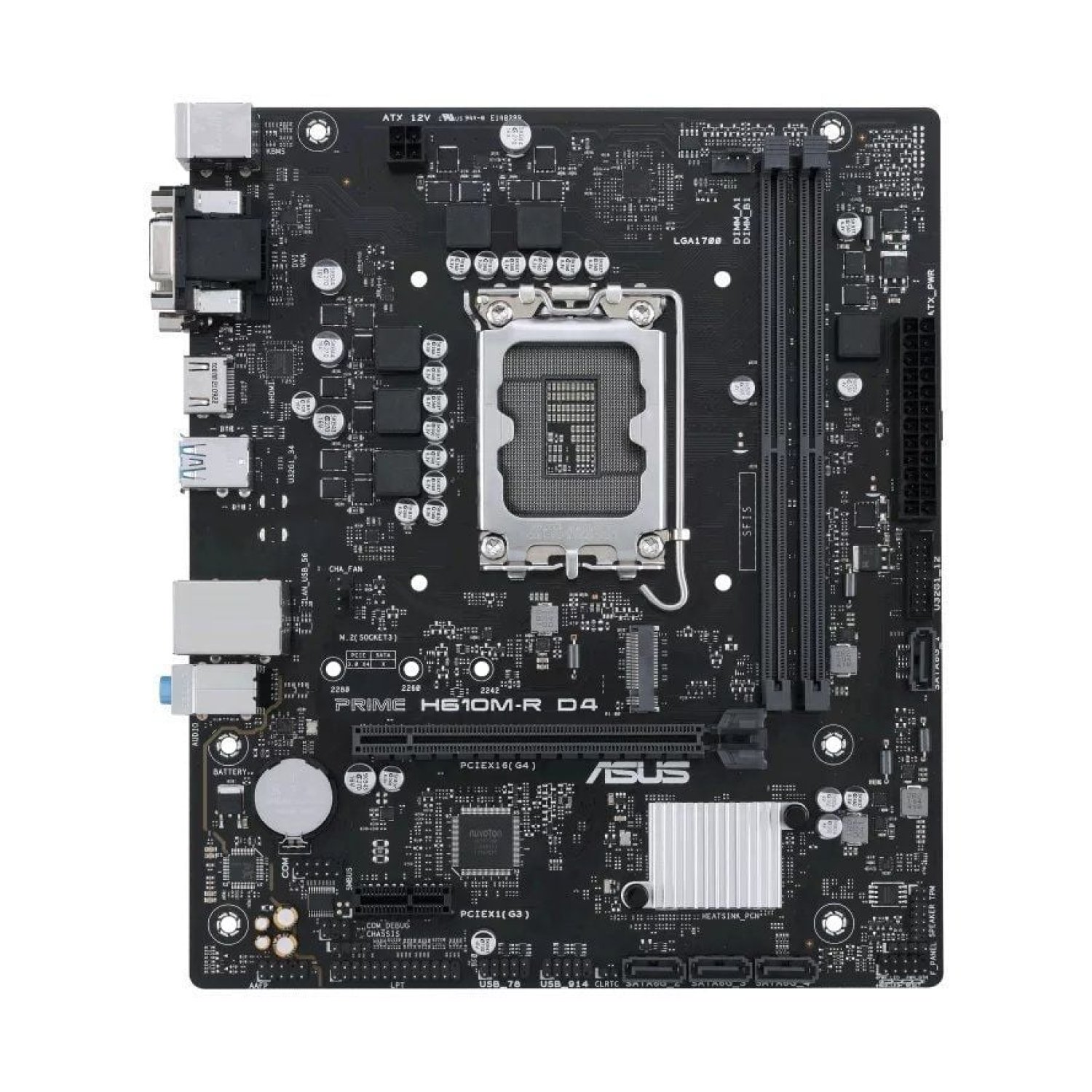 Asus Prime H610M-R D4 · Socket 1700 · DDR4 · PCIe 4.0 · Micro ATX