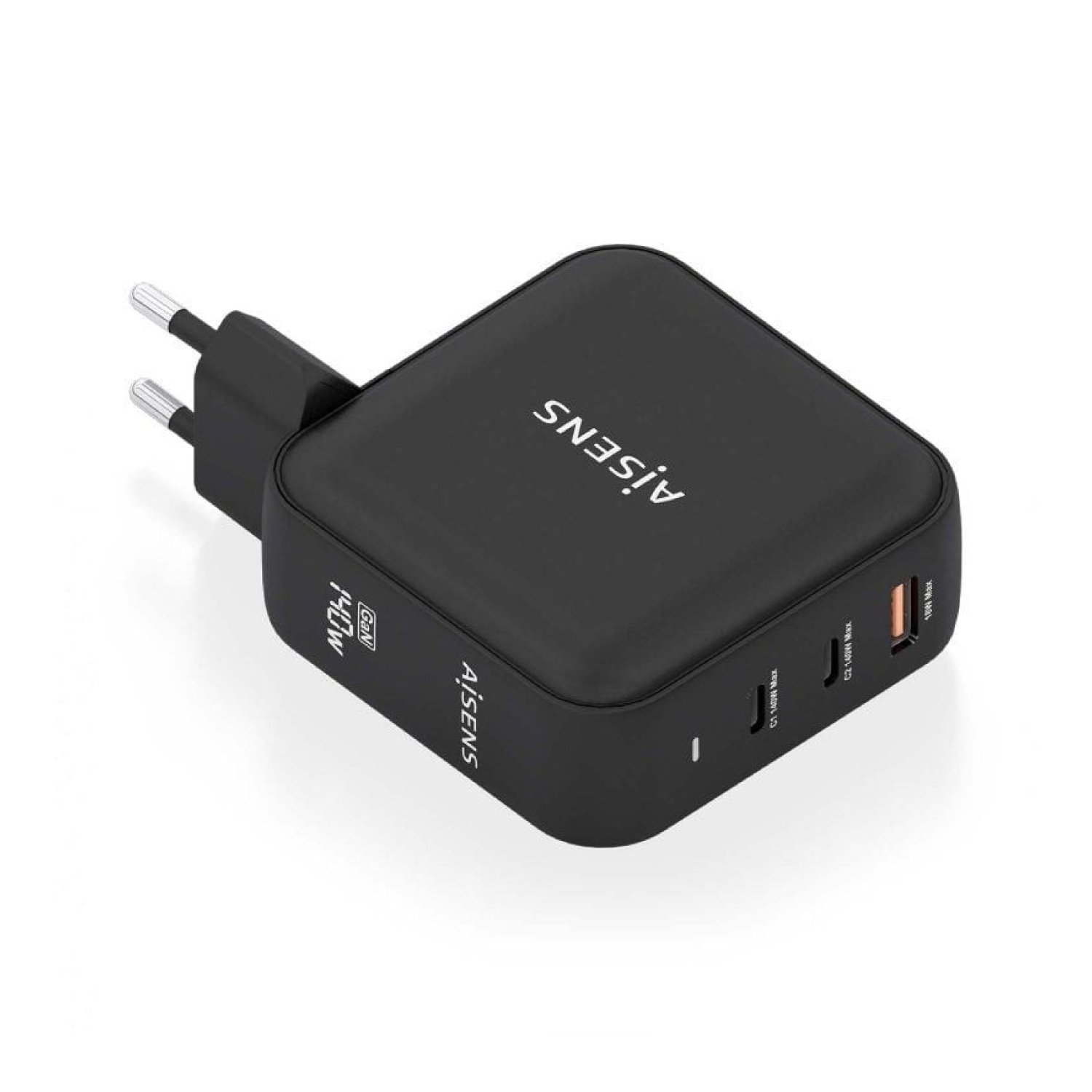 Aisens · Cargador GaN 140W · 2 USB-C + 1 USB · Carga Rápida Múltiple