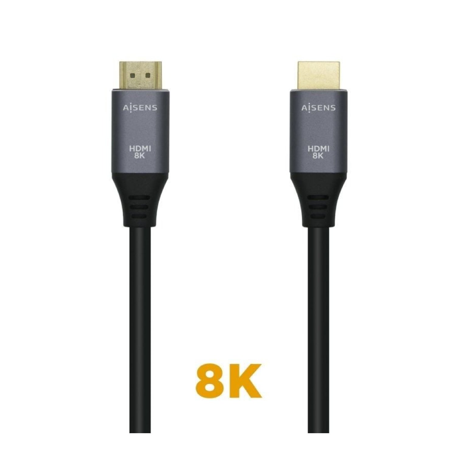 Aisens Cable HDMI 2.1 · 8K · 2m · Macho a Macho · Gris Negro