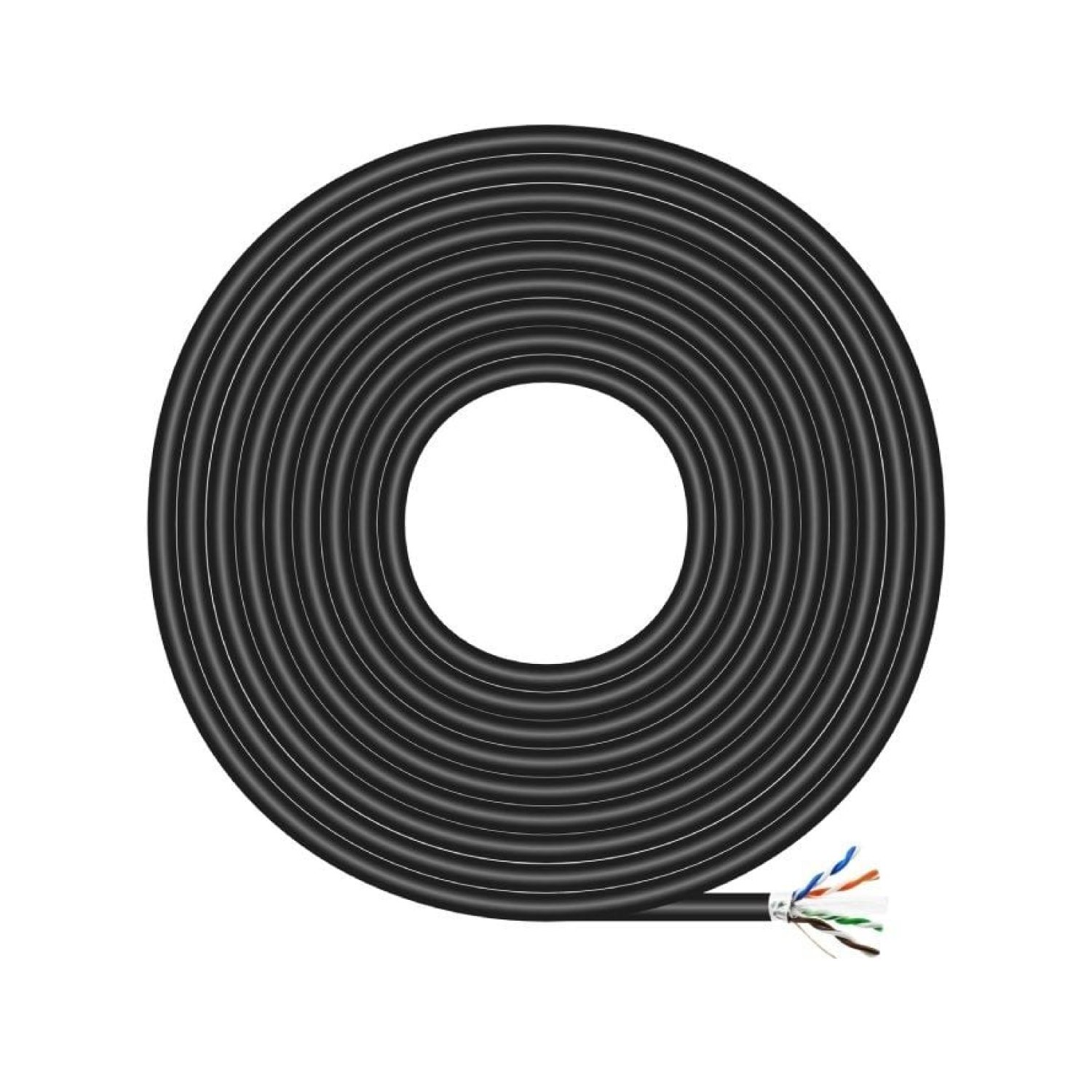 Aisens · Bobina Cable RJ45 Cat.6 FTP · 100m · AWG24 · Impermeable · Negro