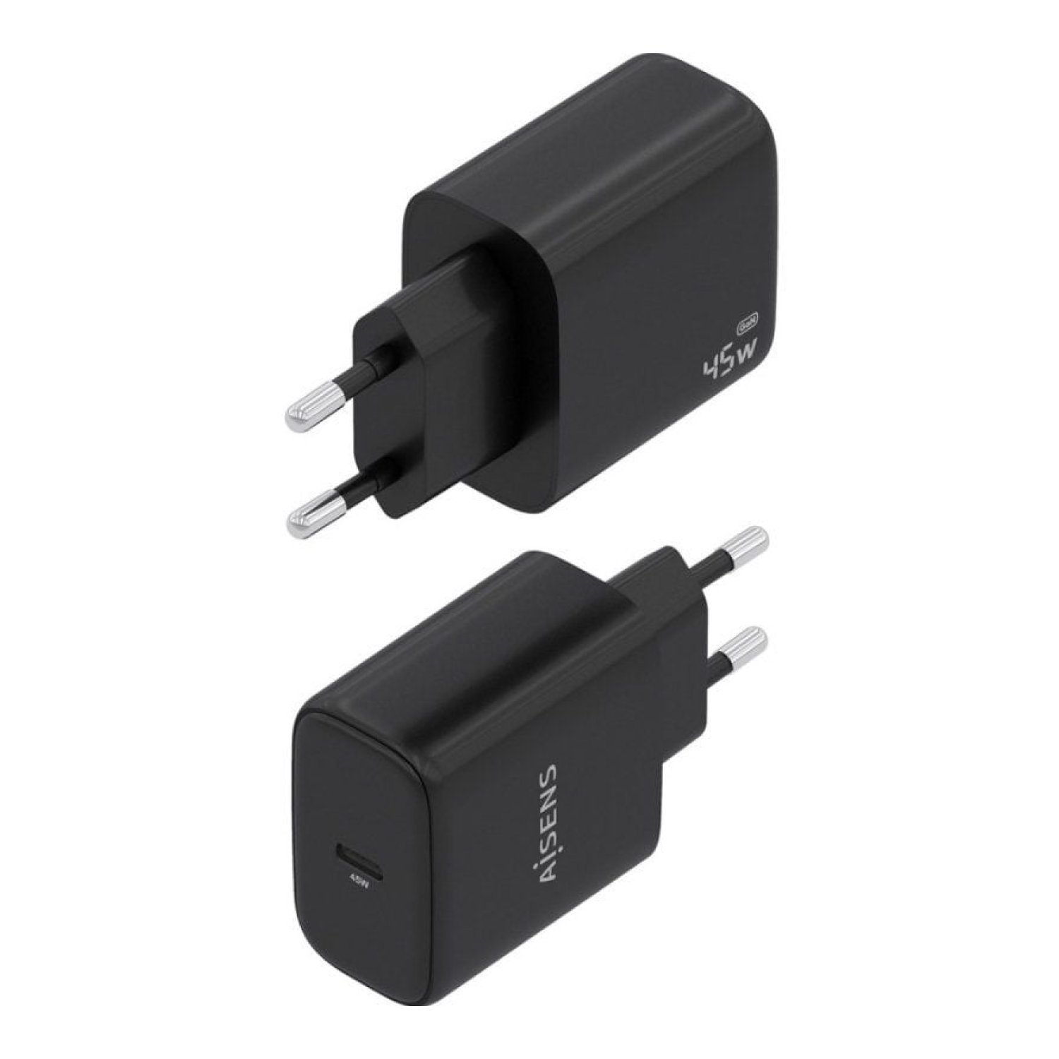 Aisens Cargador GaN · 45W · 1x USB Tipo-C · Negro
