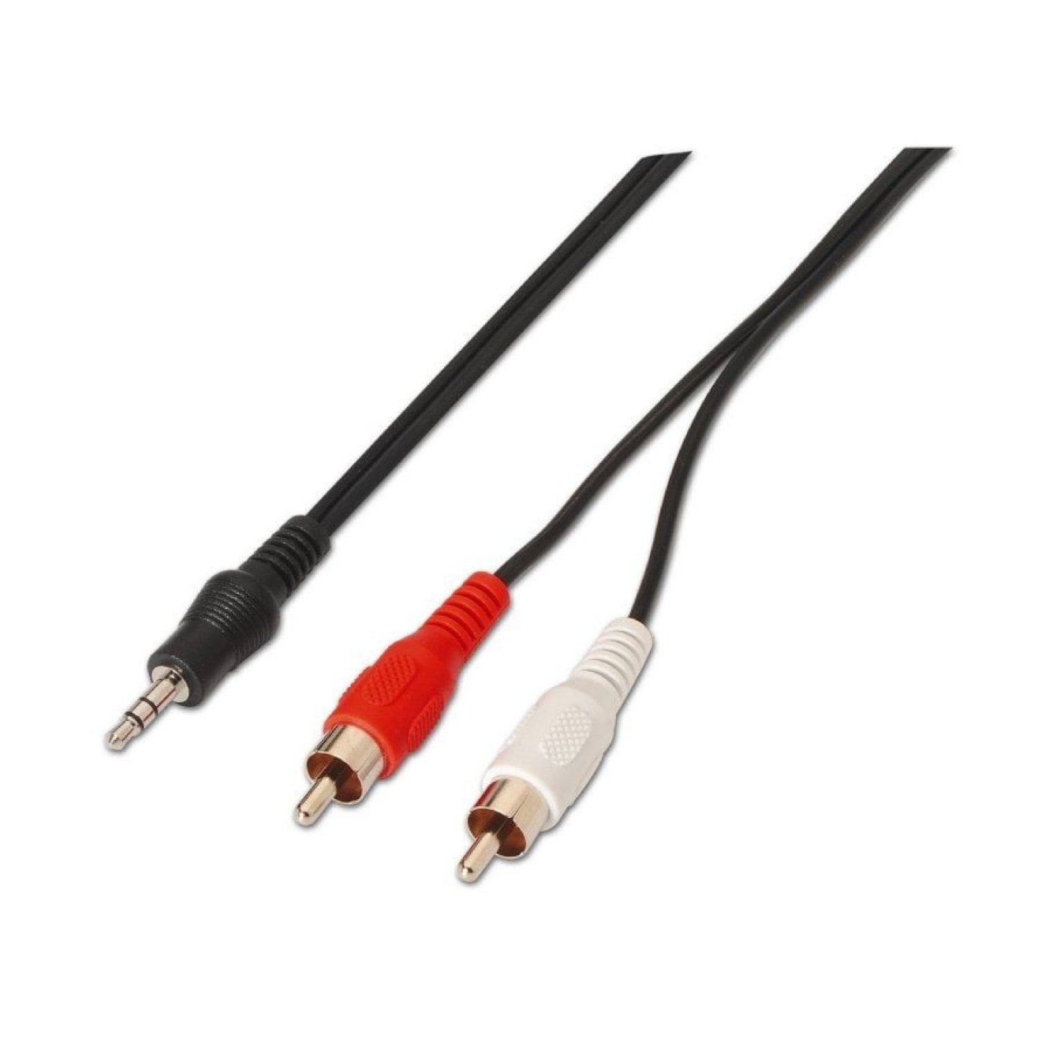 Aisens · Cable Estéreo Jack 3.5 a 2x RCA · 1,5m · Negro
