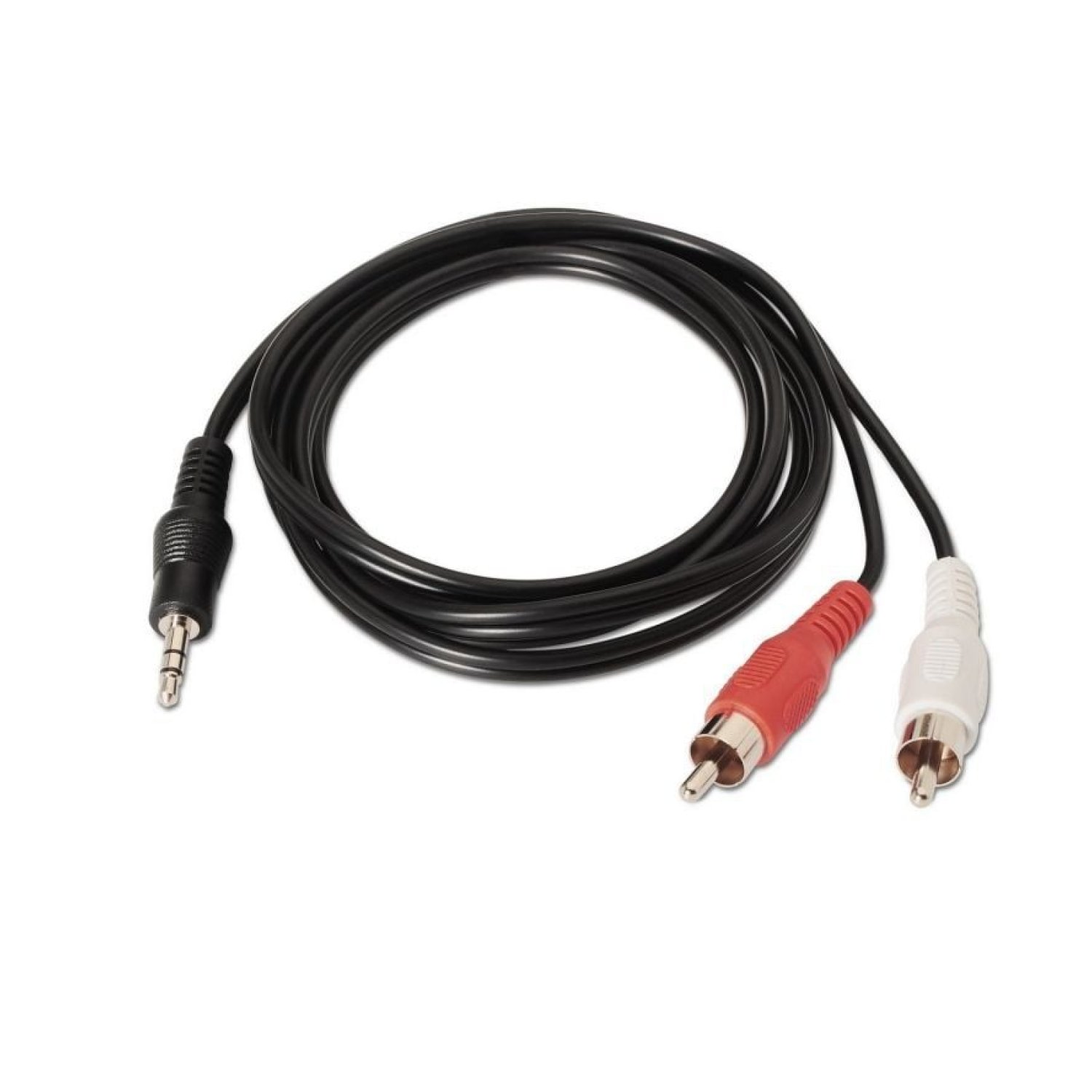 Aisens · Cable Estéreo Jack 3.5 a 2x RCA · 1,5m · Negro