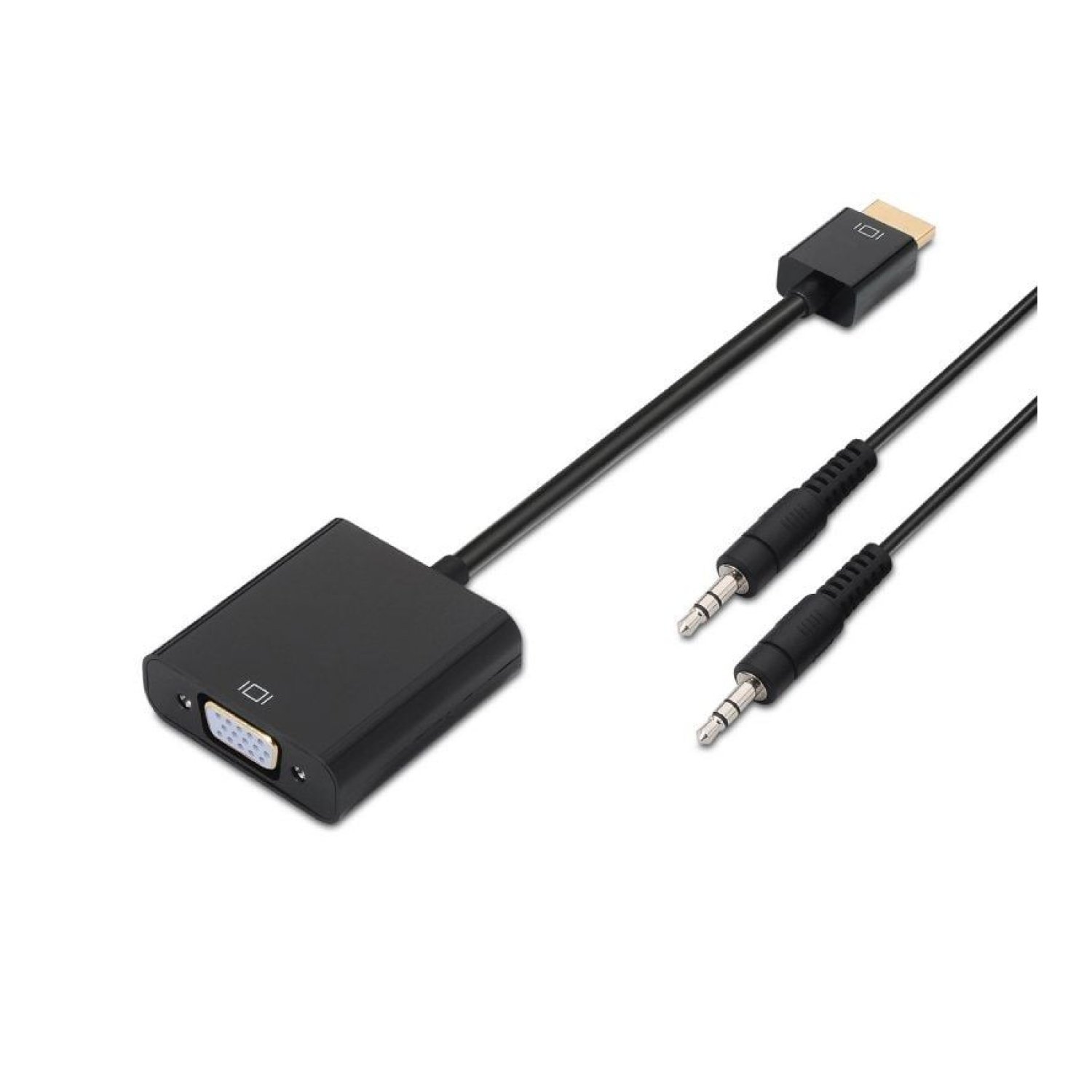 Aisens Conversor HDMI a VGA · Jack 3.5mm · 10cm · Negro