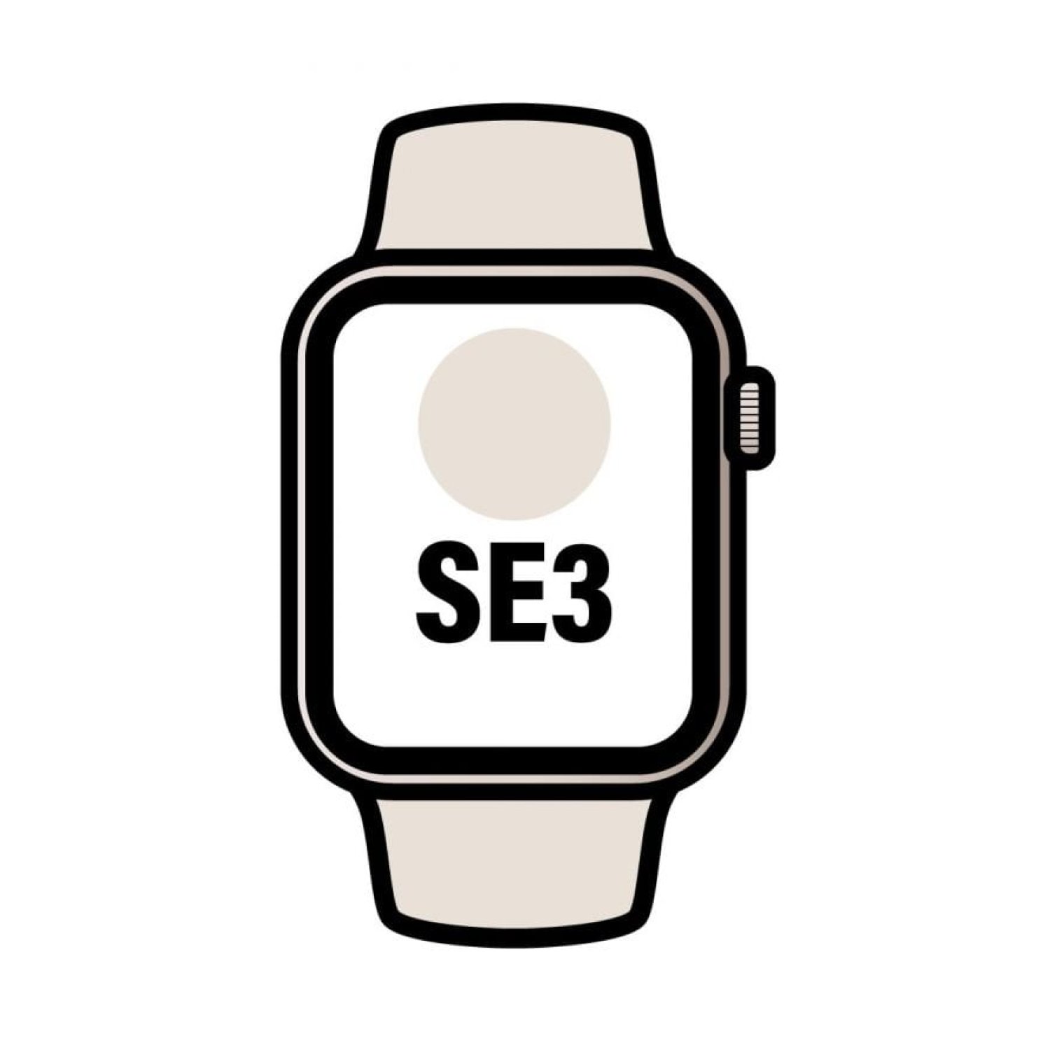 Apple Watch SE3 · 44mm · GPS · Aluminio Blanco Estrella · Correa Deportiva S/M