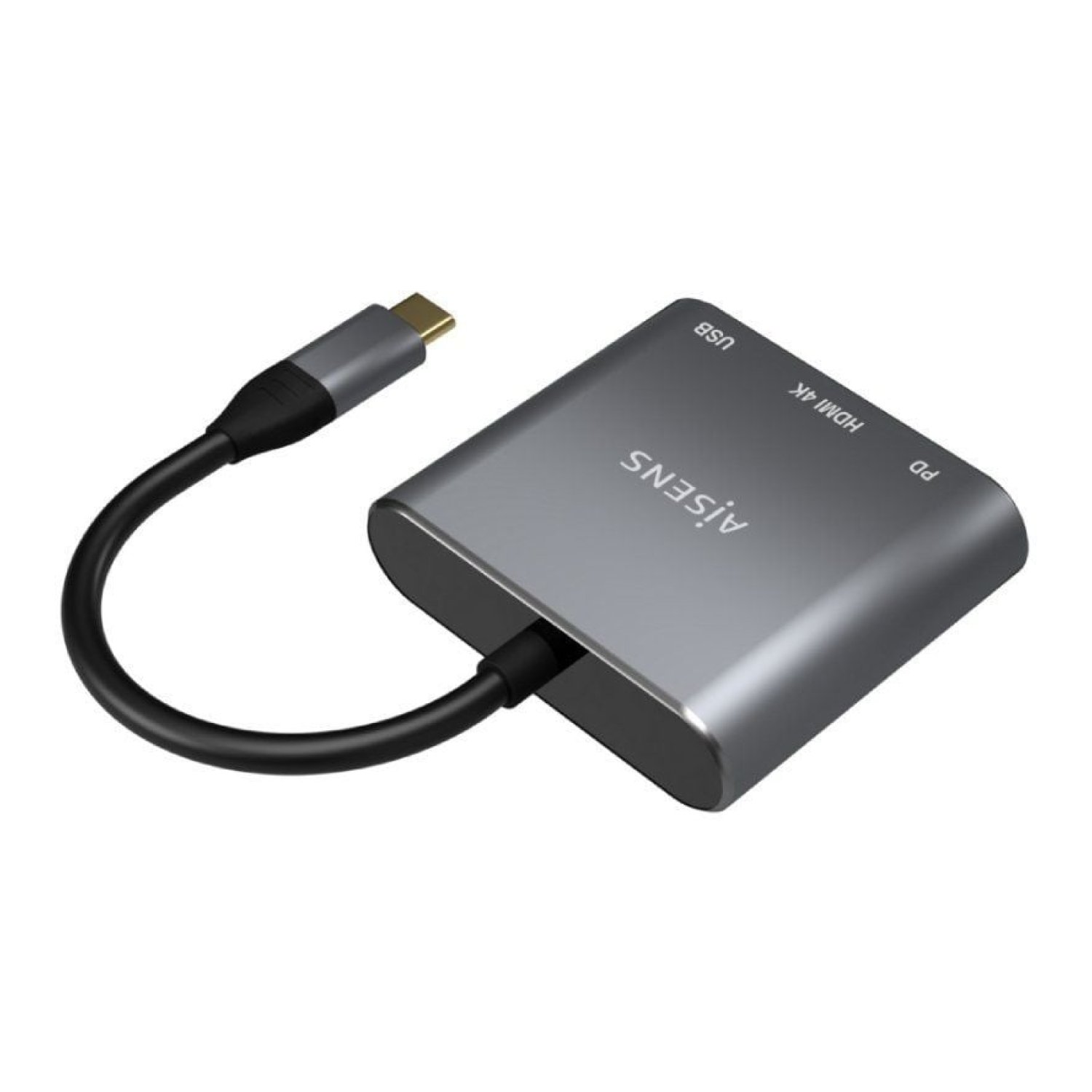 Aisens Conversor USB-C · HDMI + 2 USB · 15cm · Gris