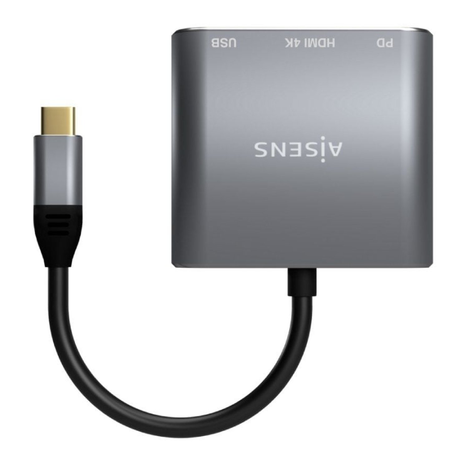 Aisens Conversor USB-C · HDMI + 2 USB · 15cm · Gris