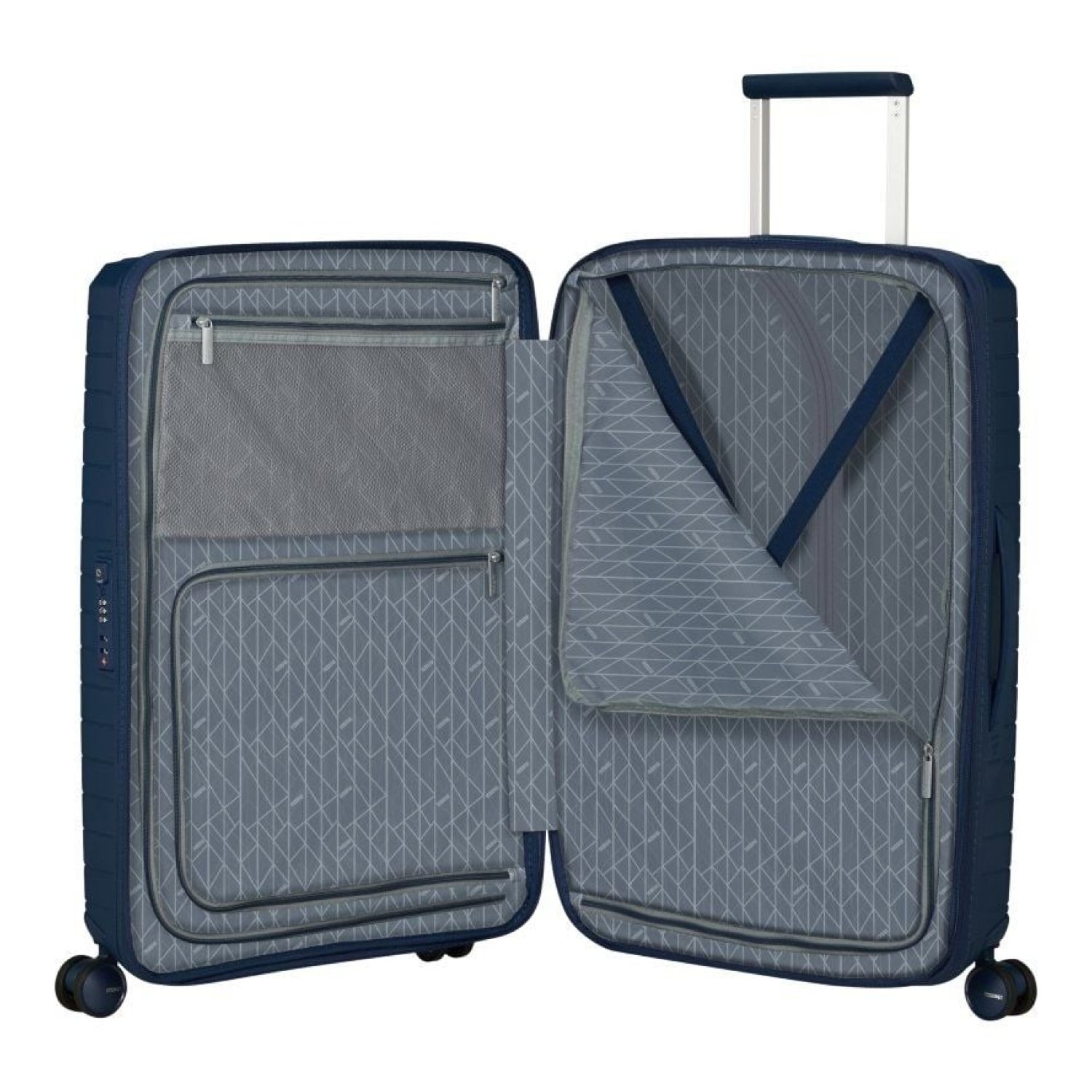 American Tourister FastForward Spinner · Maleta Mediana 68cm · Expansible · 4 Ruedas · Azul Marino