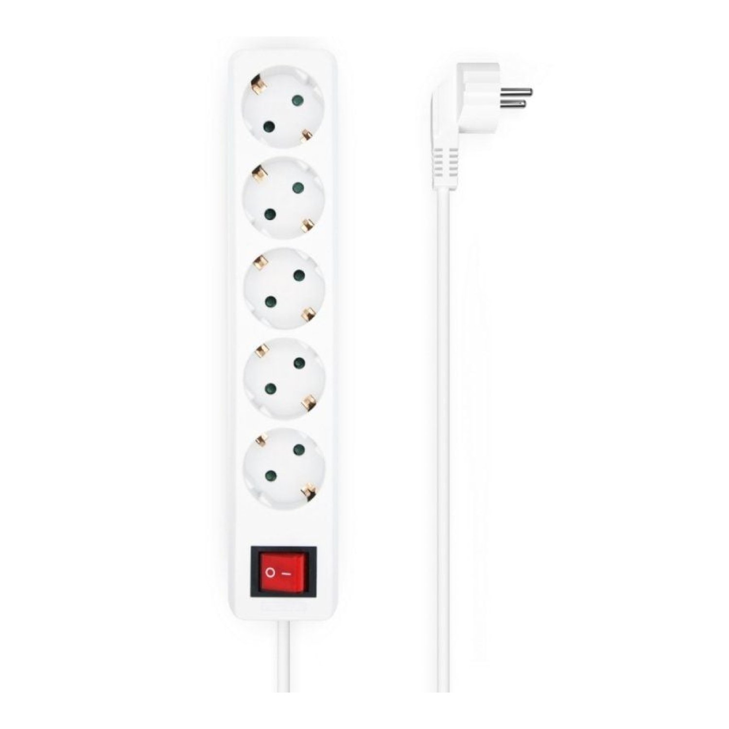 Aisens · Regleta con Interruptor · 5 Tomas · Cable 1,4m · Blanco